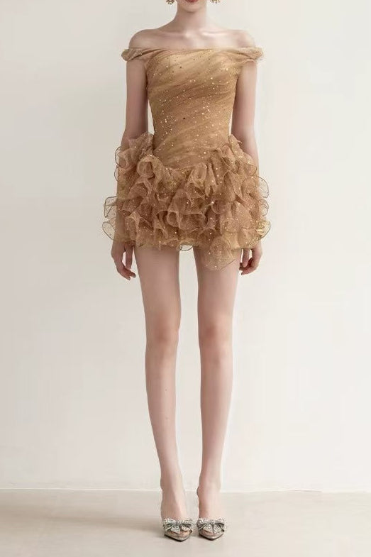 VERONIC ROMANTIC SEQUIN SLEEVELESS MINI DRESS