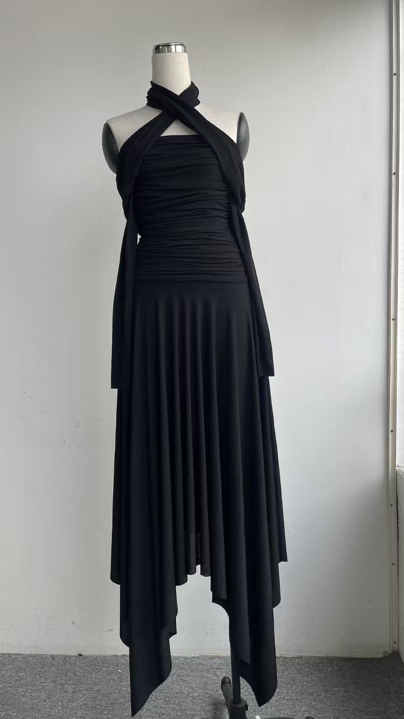 WRAP FRONT LONG SLEEVE MIDI DRESS FOR WEDDING