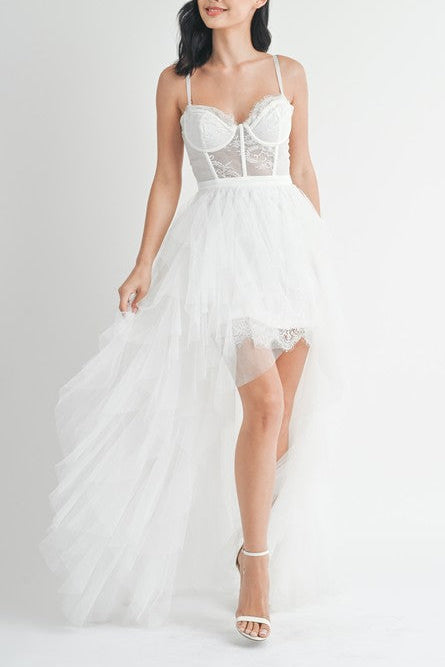 FOREVER LOVE TULLE MAXI DRESS WHITE
