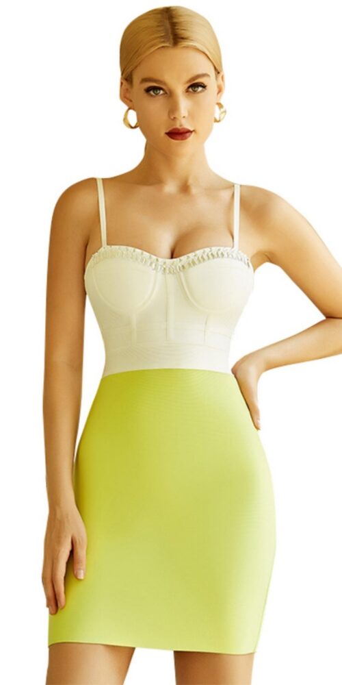 Embellished lime mini dress Embellished lime mini dress