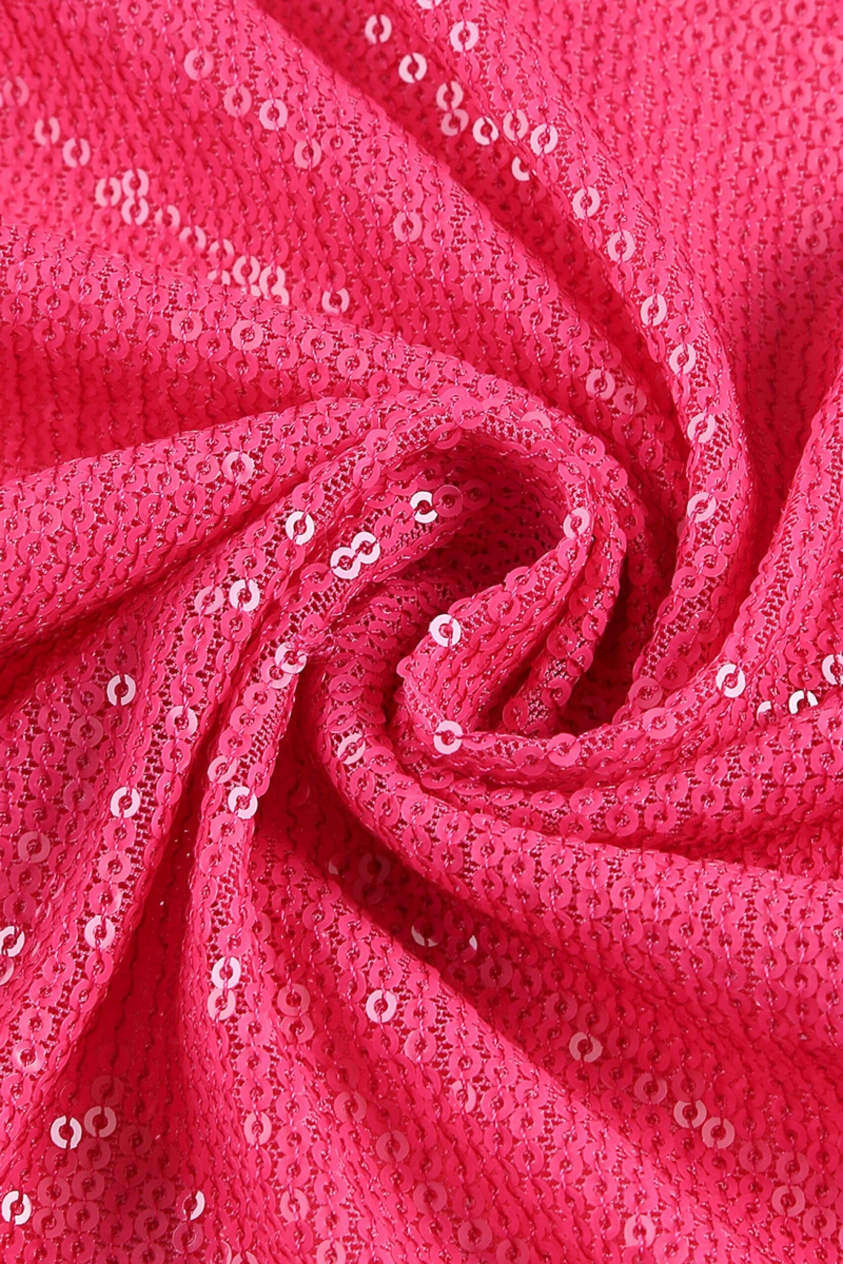 SEQUIN BOW BANDAGE MINI DRESS IN PINK