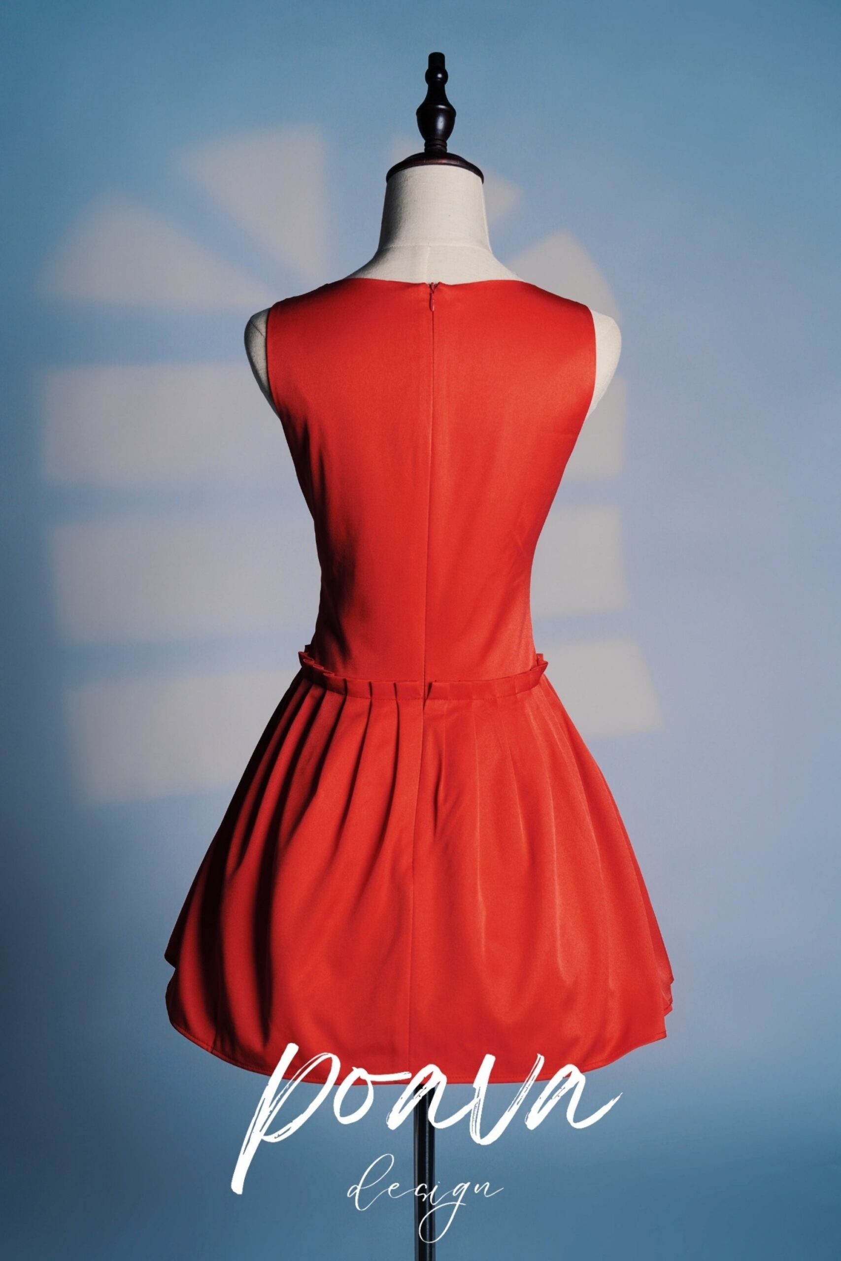 SCARLET PLEATED MINI DRESS FOR PARTY