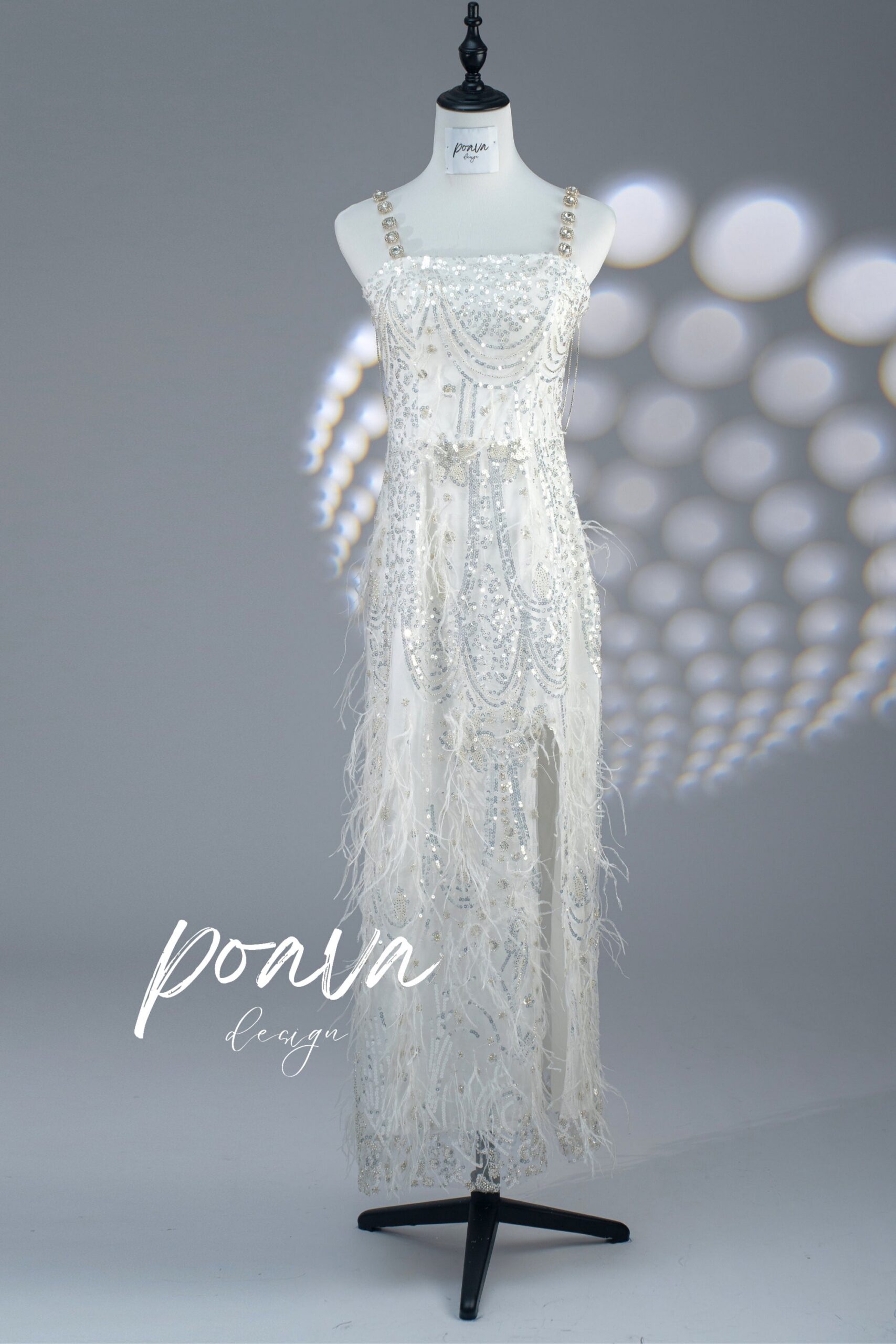 GLITTERING HIGH SPLIT MAXI DRESS FOR PARTIES