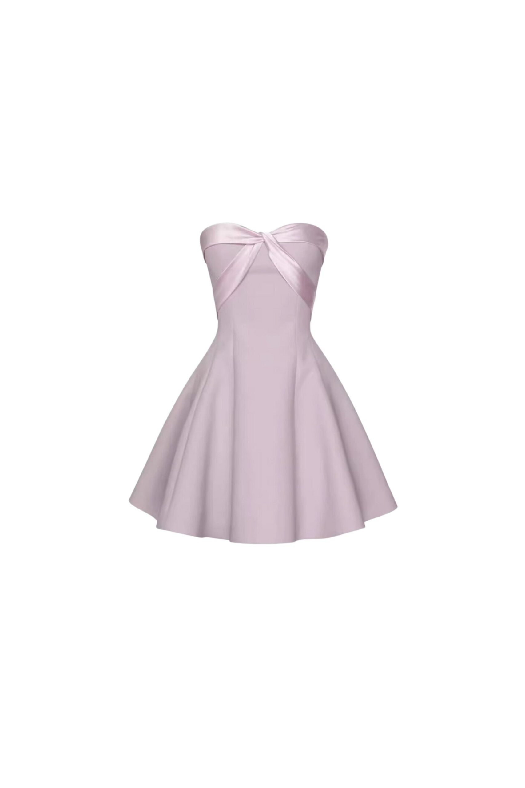 BOW STRAPLESS PINK MINI DRESS FOR PARTY