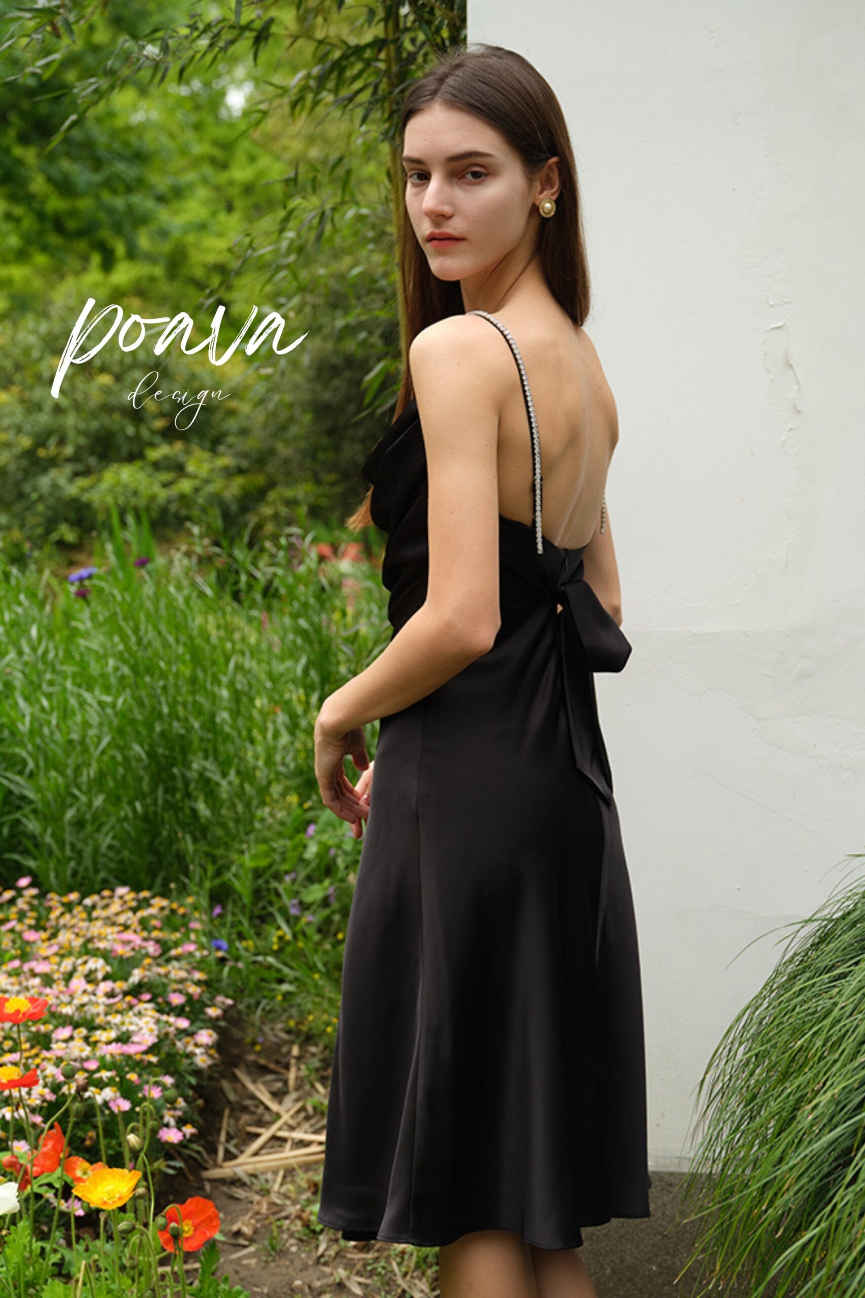 DIAMOND EMBELLISHED HIGH SPLIT MIDI COCKTAIL DRESS