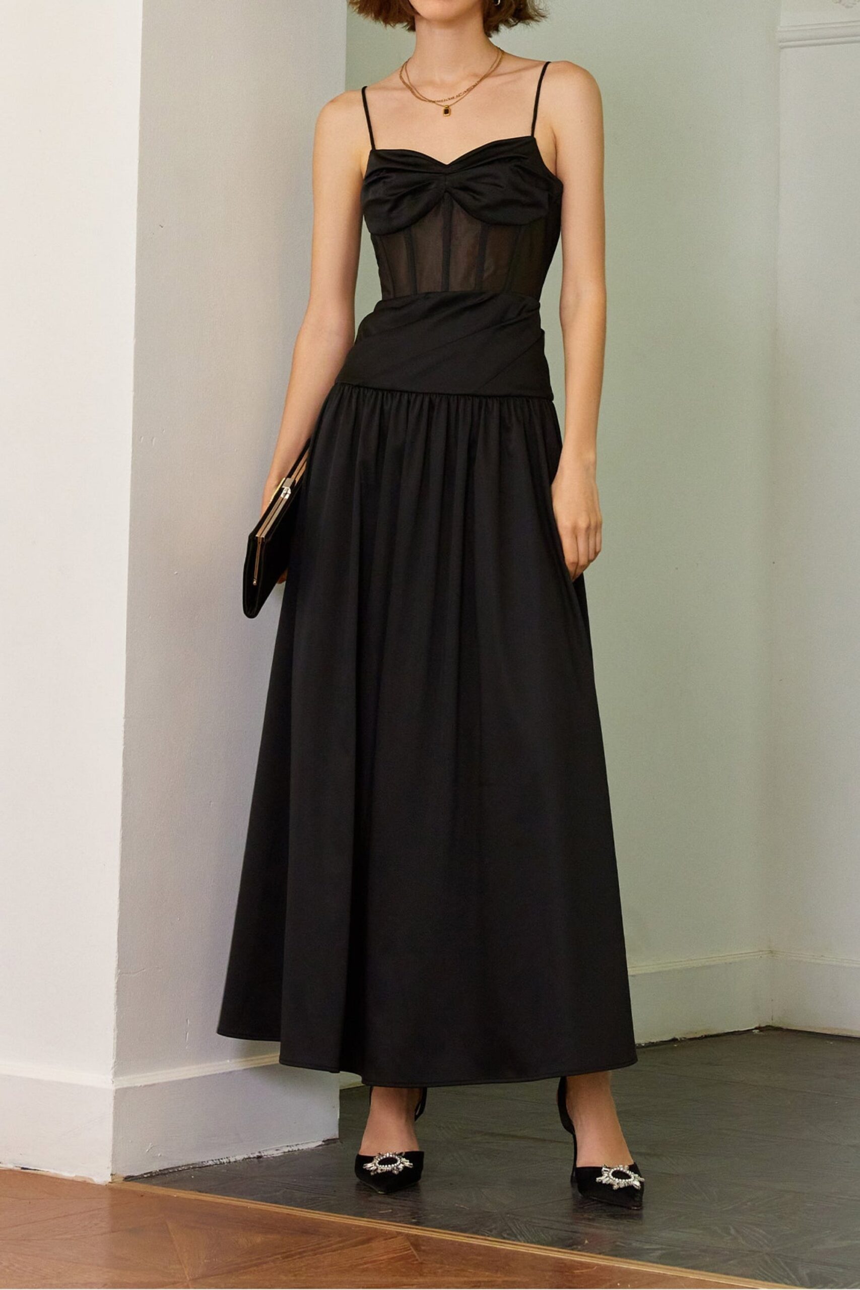 FISHBONE TUBE MAXI DRESS FOR FORMAL EVENTS