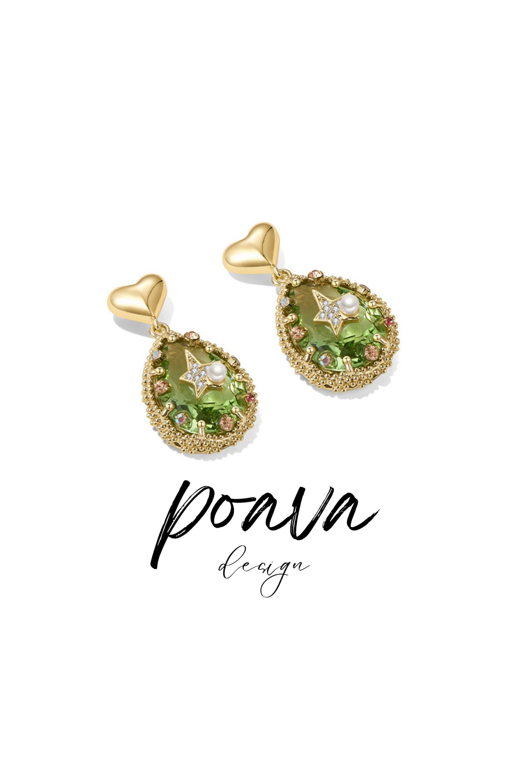 CRYSTAL DROP EARRINGS GOLD FORMAL WEDDING