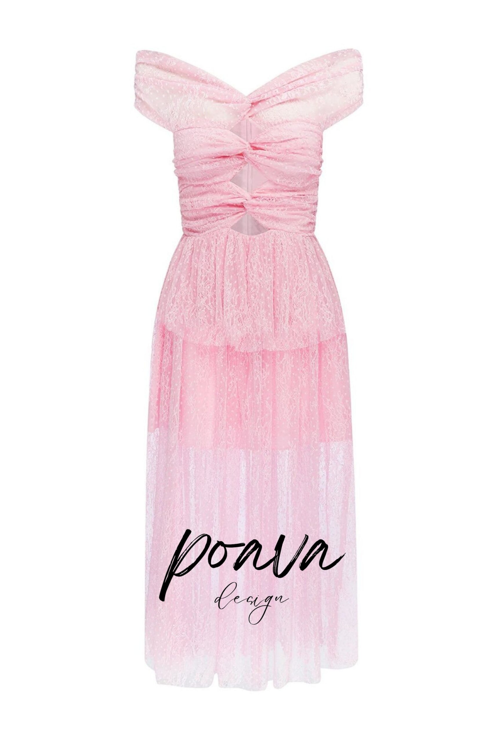 CUTOUT MESH MIDI DRESS PINK DATE NIGHT