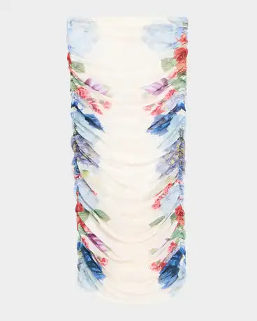 SHIRLEY WHITE OFF-SHOULDER FLORAL RUCHED SET