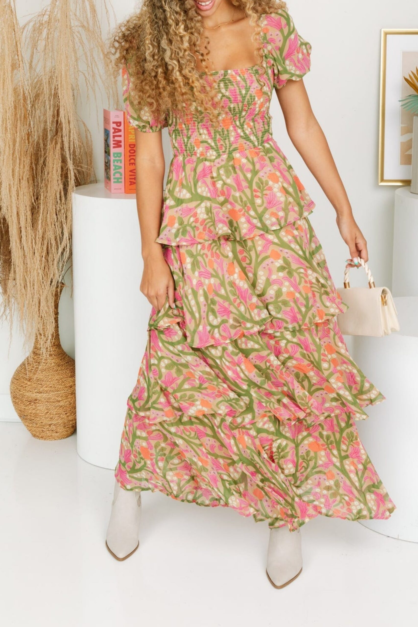ENDLESS LIGHT FLORAL MAXI DRESS FOR WEDDING GUEST
