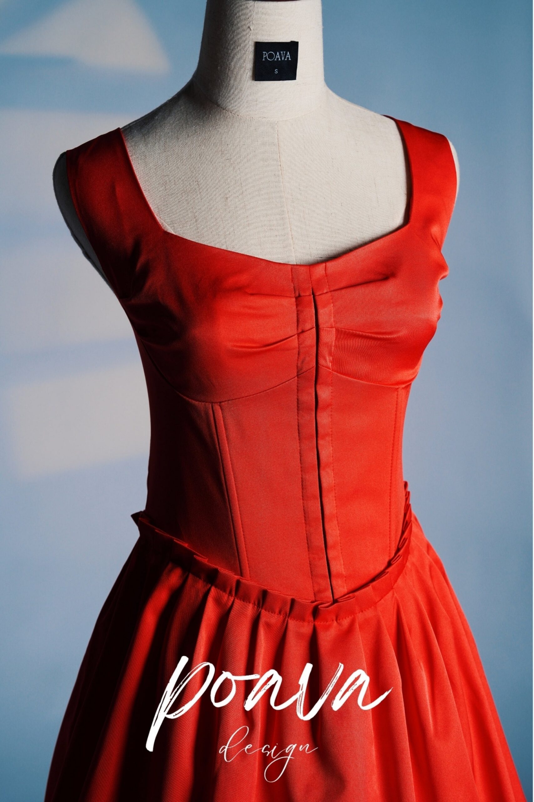 SCARLET PLEATED MINI DRESS FOR PARTY