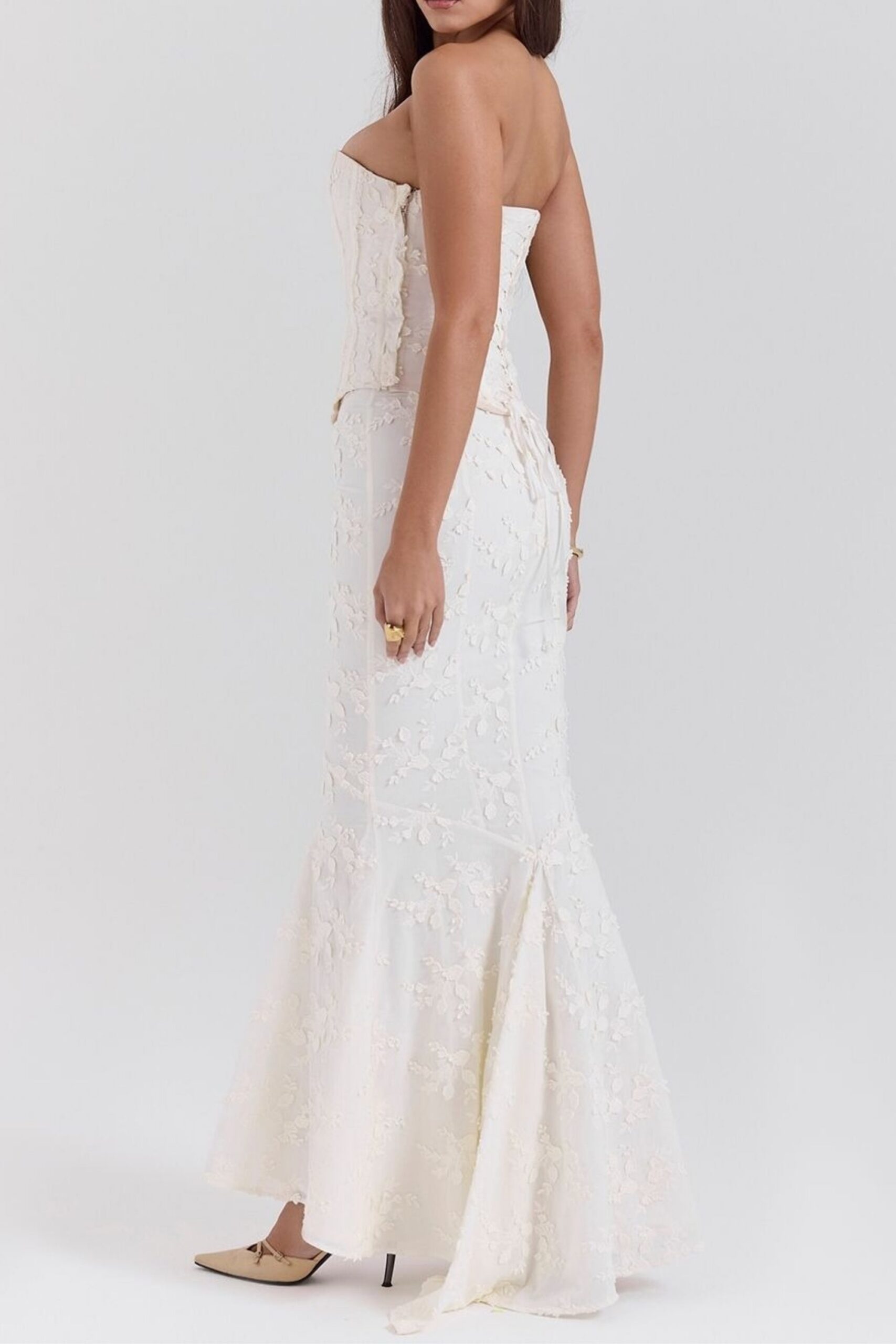 FLORAL MERMAID MAXI DRESS SET FOR WEDDING GUEST