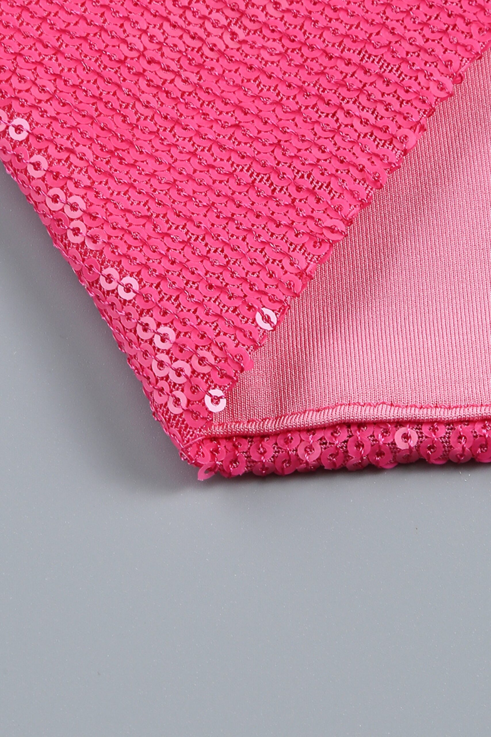 SEQUIN BOW BANDAGE MINI DRESS IN PINK