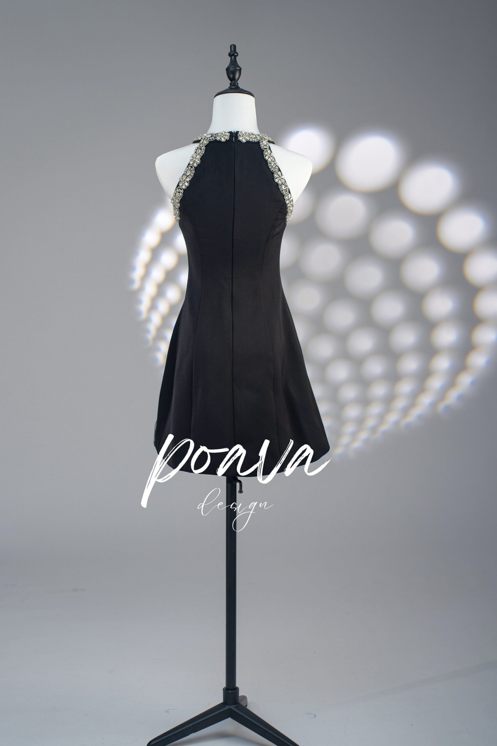 RHINESTONE BLACK SUNDRESS FOR EVENTS