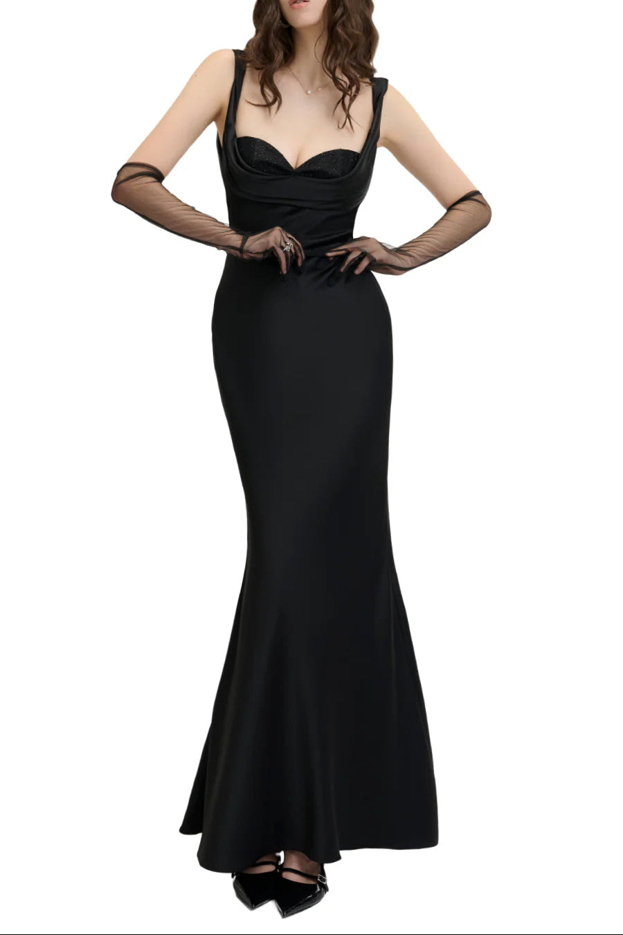 GWENDOLYN CORSET MERMAID MAXI DRESS WHITE