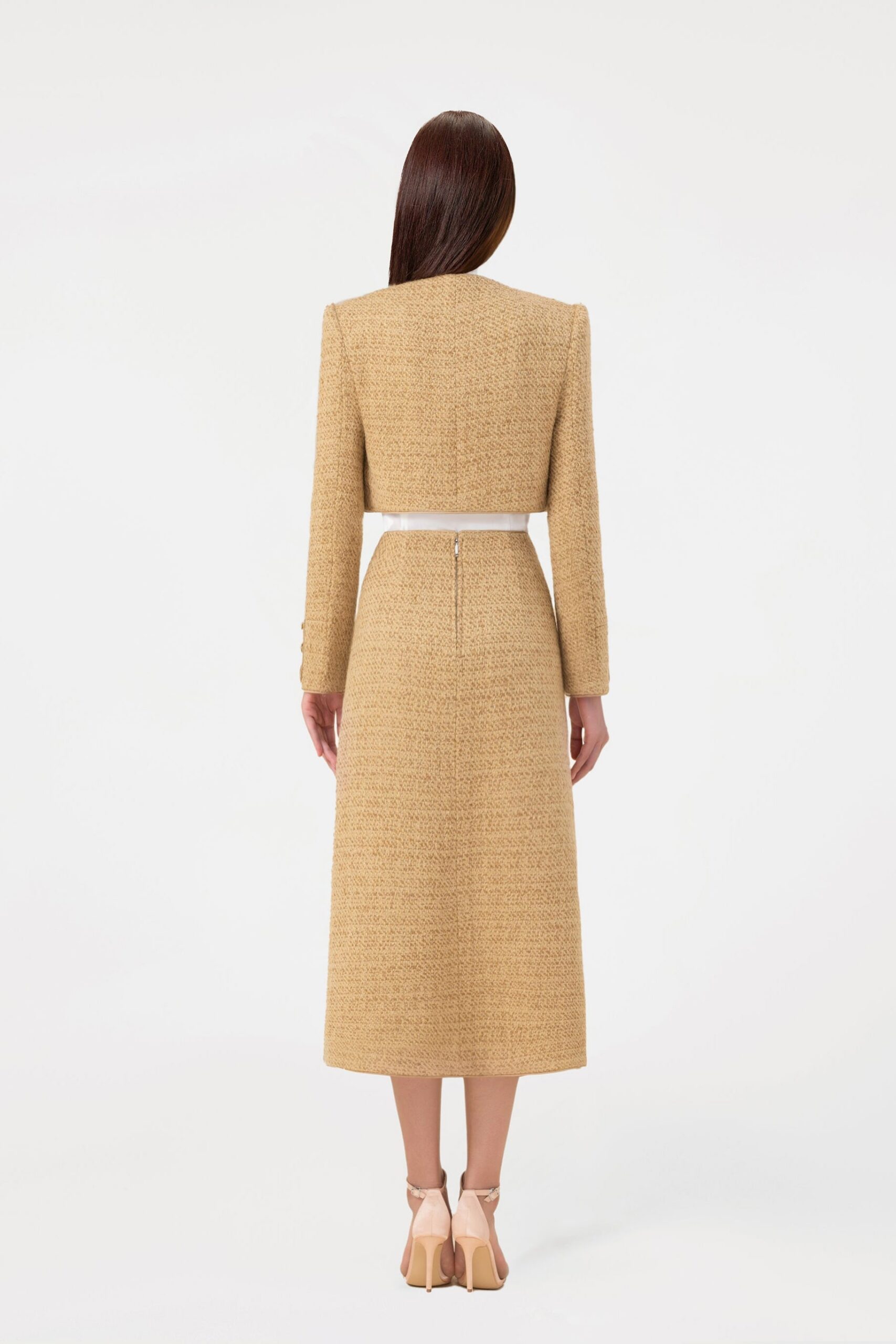 GOLD TWEED SET: CHANEL-STYLE COCKTAIL DRESS