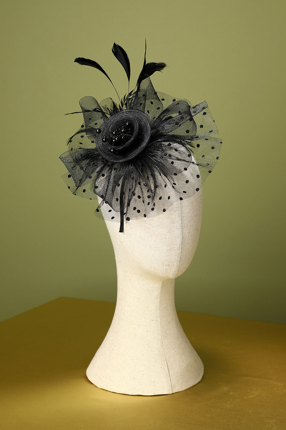 1920S FEATHER TULLE HEADBAND, GATSBY WEDDING PARTY