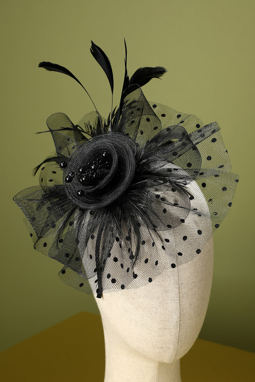 1920S FEATHER TULLE HEADBAND, GATSBY WEDDING PARTY