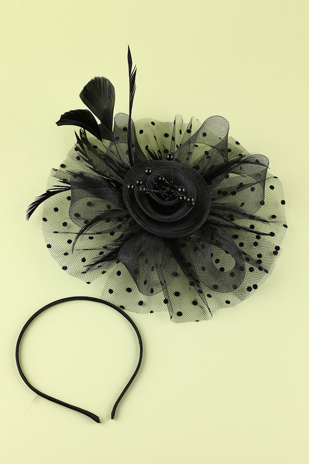 1920S FEATHER TULLE HEADBAND, GATSBY WEDDING PARTY