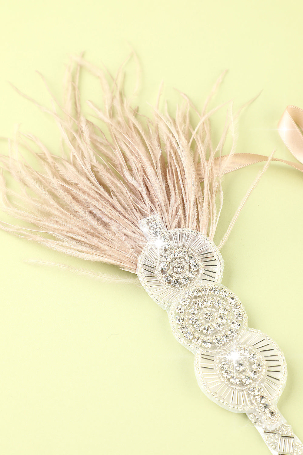 1920S FEATHER BEADED FLAPPER HEADBAND, GATSBY PARTY