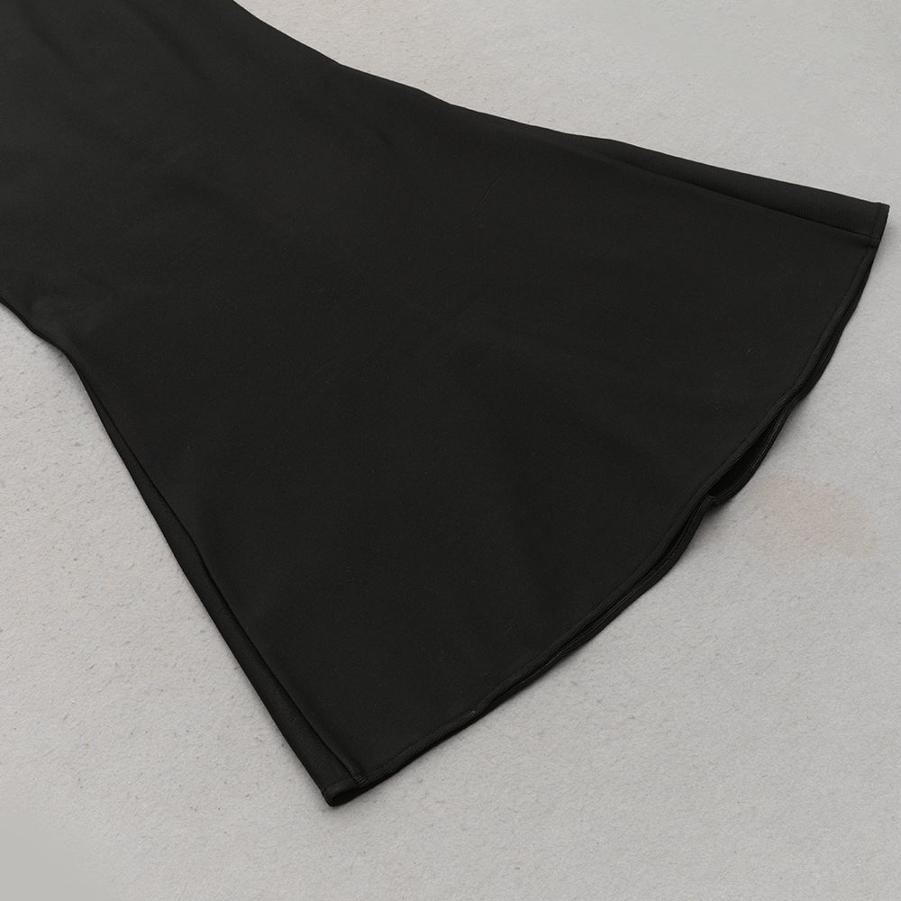 ONE SHOULDER BODYCON MAXI DRESS, BLACK, EVENING