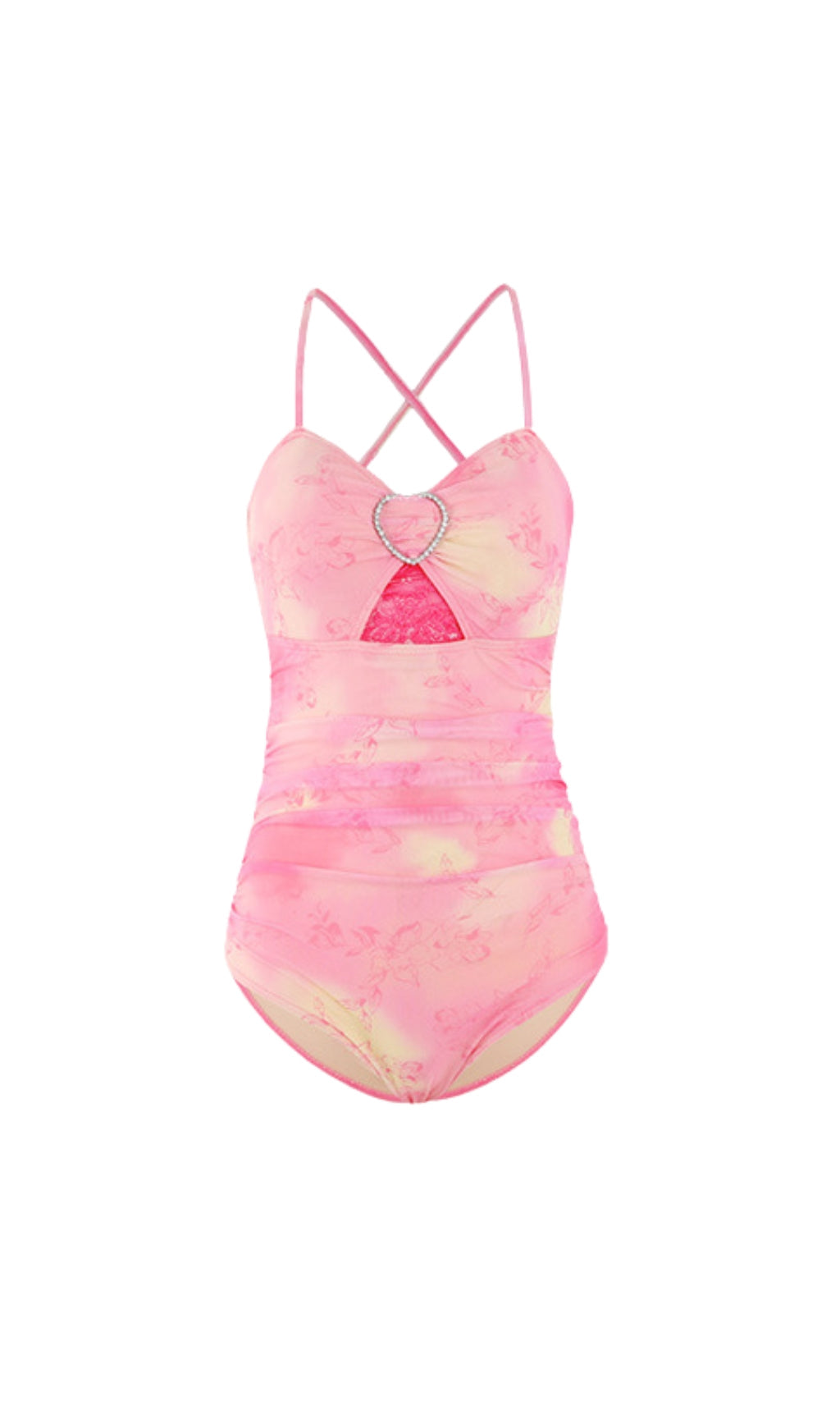 PINK RUFFLED ONE-PIECE SWIMSUIT FOR VACATION