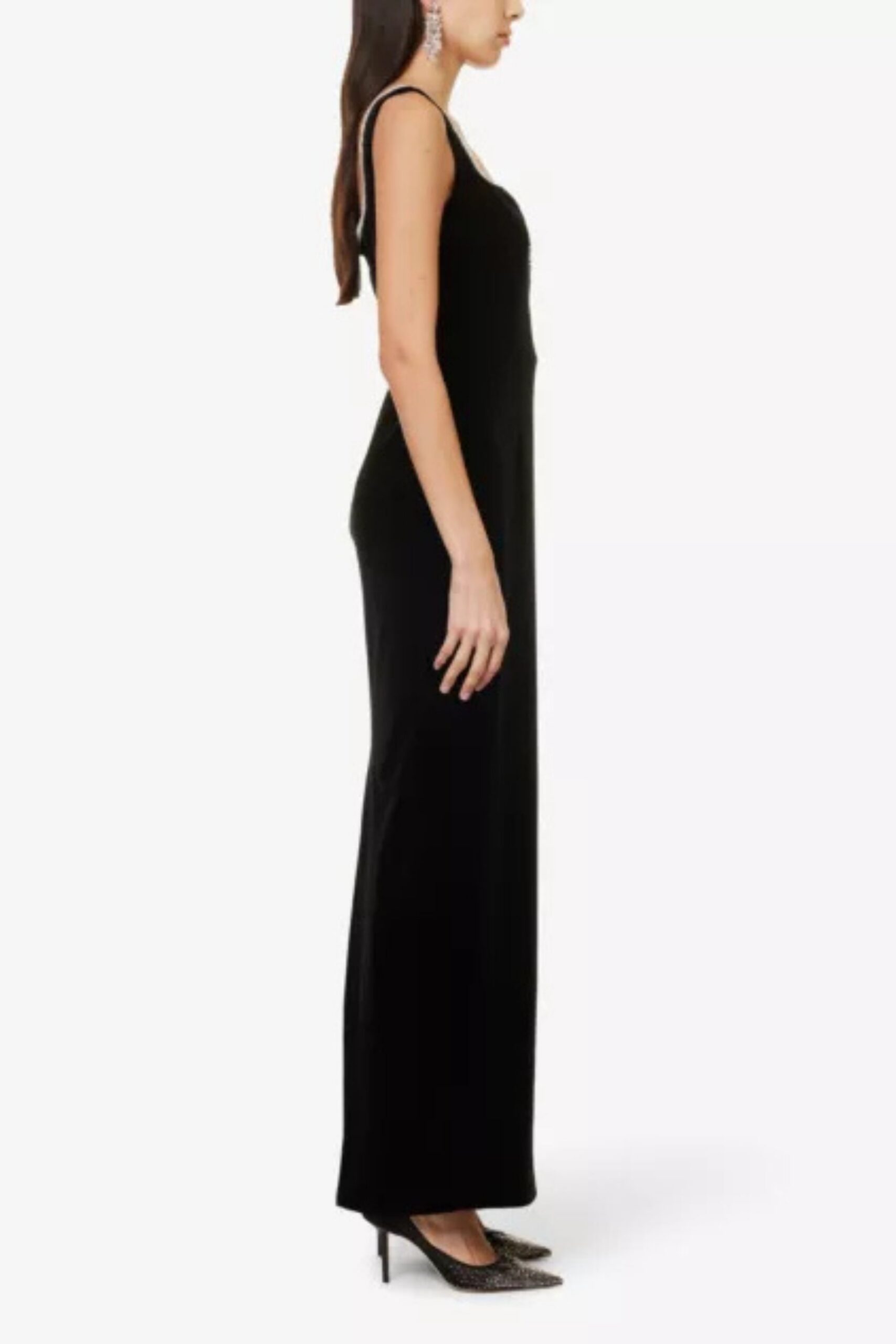 CRYSTAL VELVET MAXI DRESS FOR EVENING
