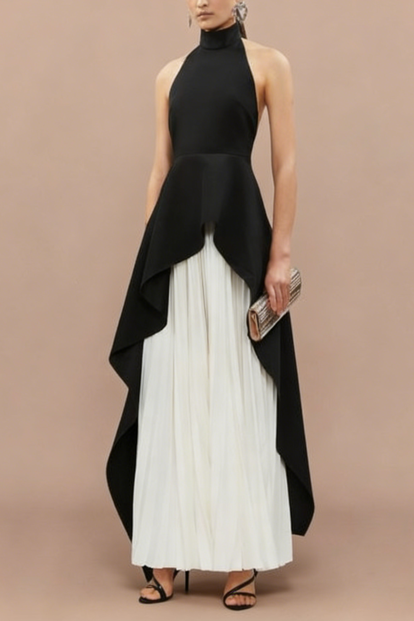 BANDAGE PLEATED PEPLUM MAXI DRESS FOR EVENTS