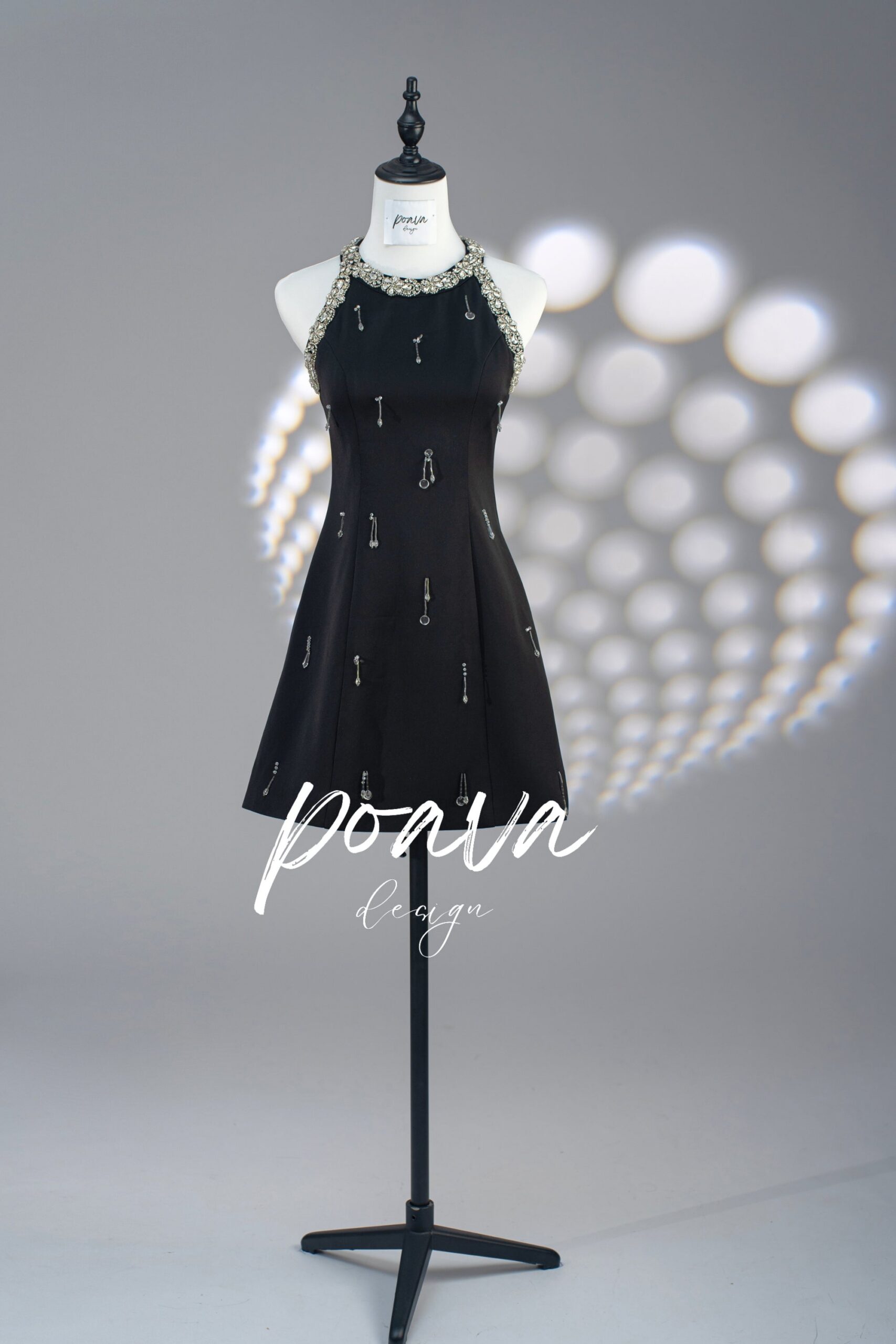 RHINESTONE BLACK SUNDRESS FOR EVENTS