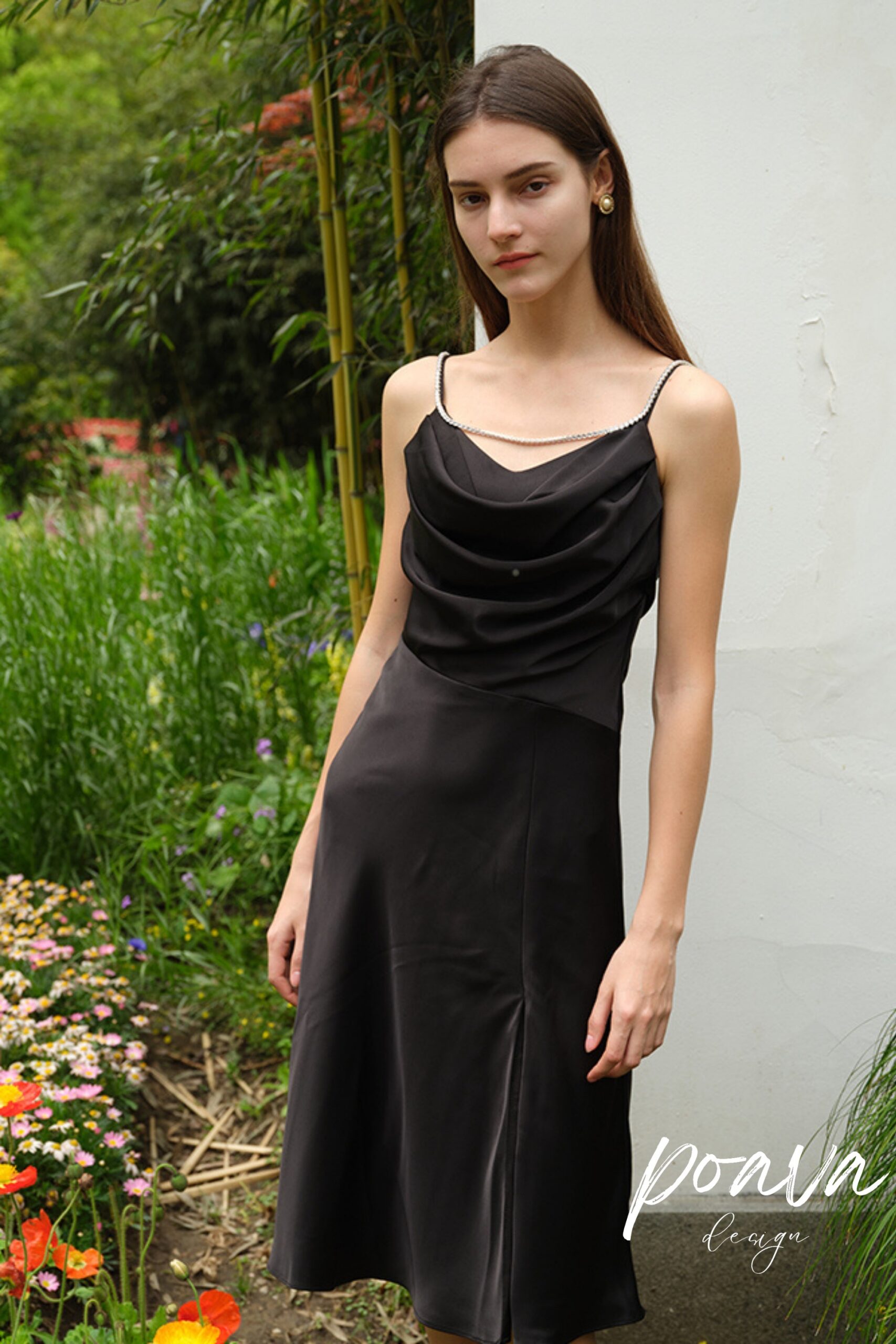 DIAMOND EMBELLISHED HIGH SPLIT MIDI COCKTAIL DRESS