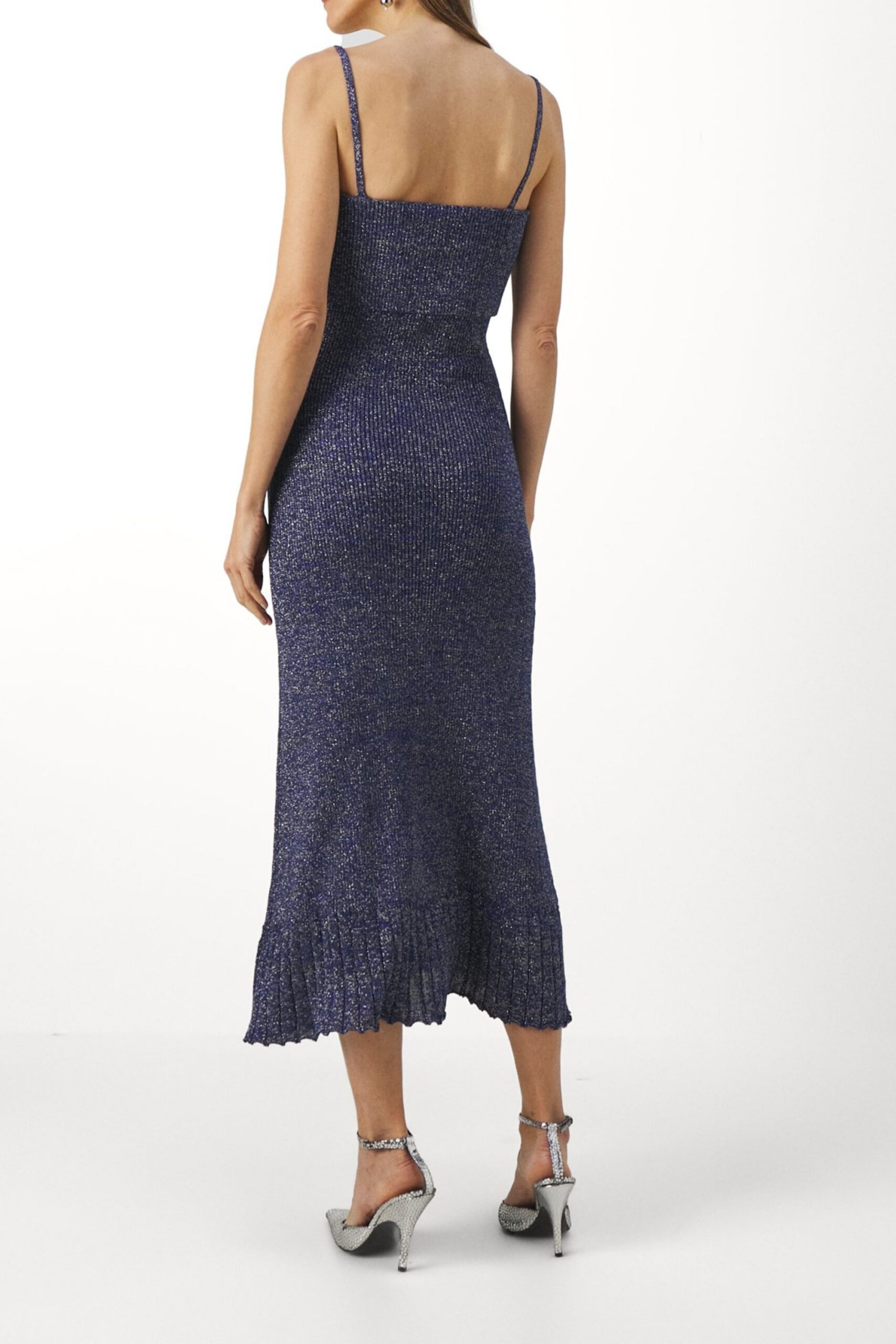 STRAPPY KNIT MAXI DRESS IN BLUE