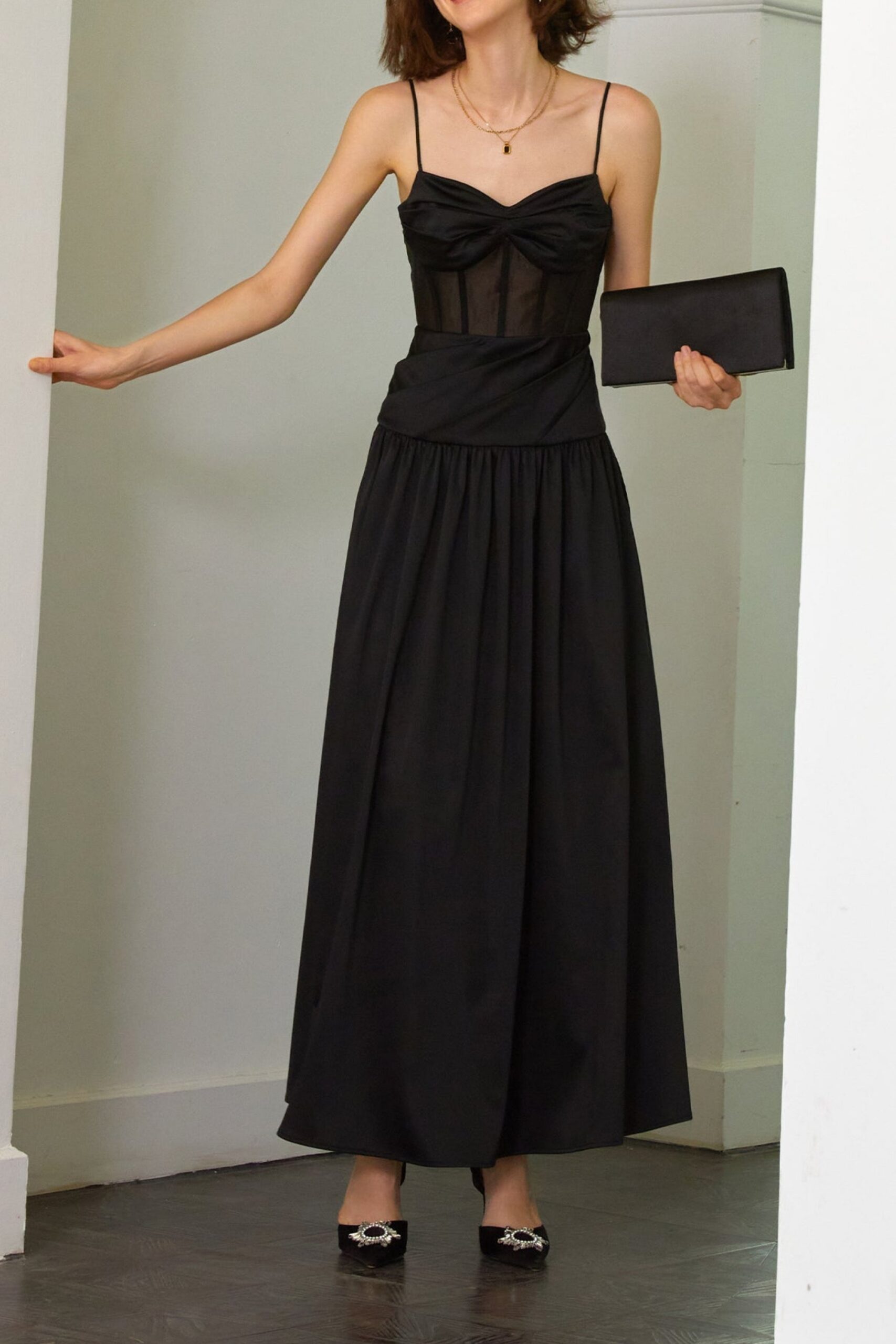 FISHBONE TUBE MAXI DRESS FOR FORMAL EVENTS
