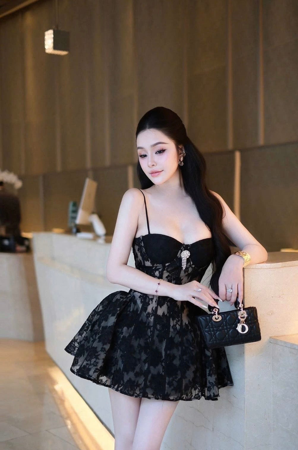 CAMILLA LACE CORSET MINI DRESS FOR PARTY