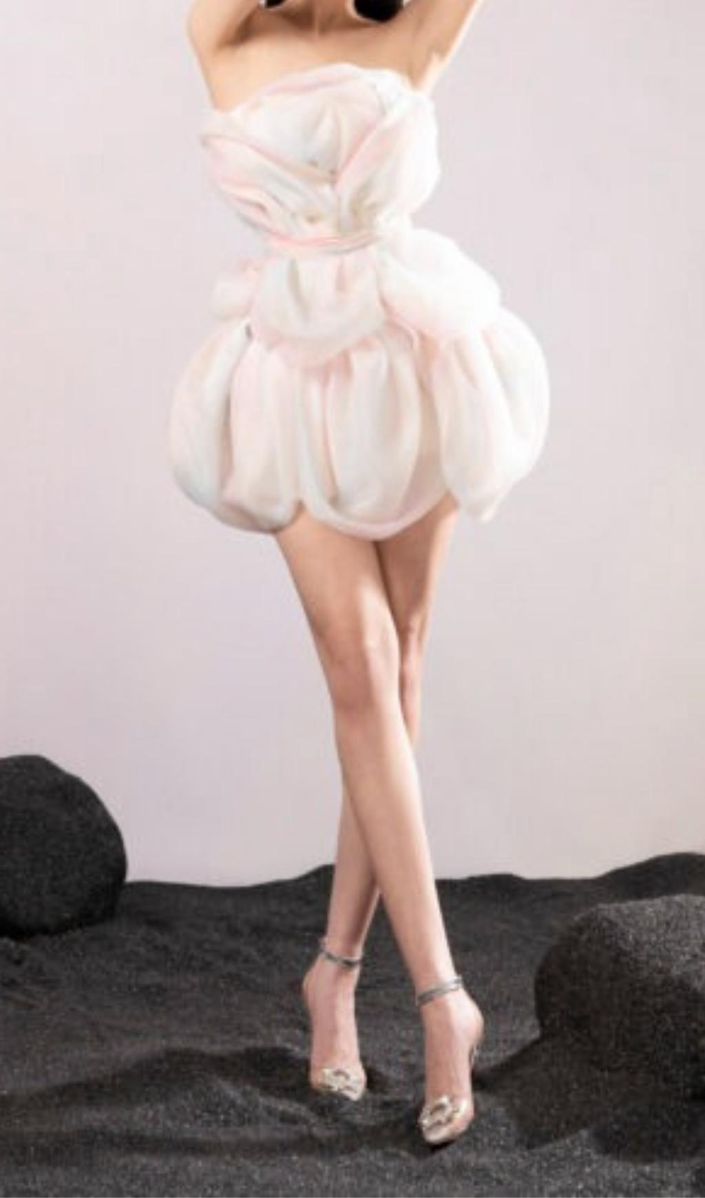 FLOWER BUD RAINBOW MINI DRESS FOR PARTY