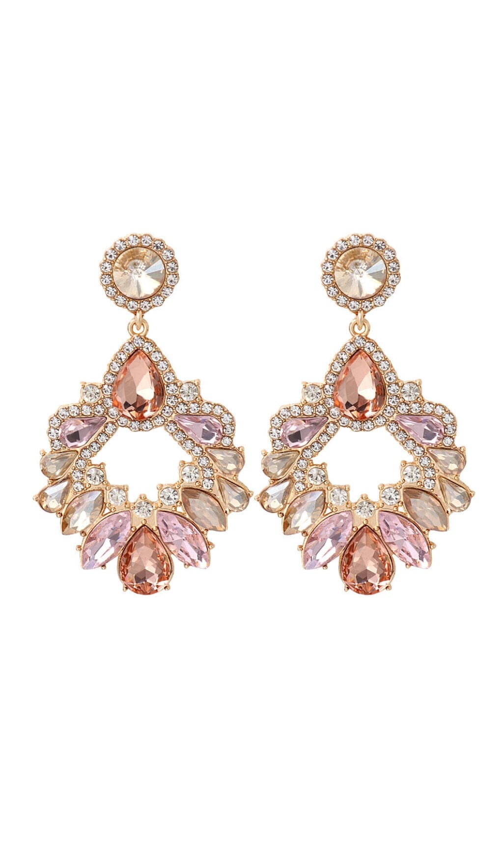 1_0c2c100d-8fe5-4175-9c1e-a849000768f1 PINK CRYSTAL CHANDELIER DROP EARRINGS FOR WEDDING