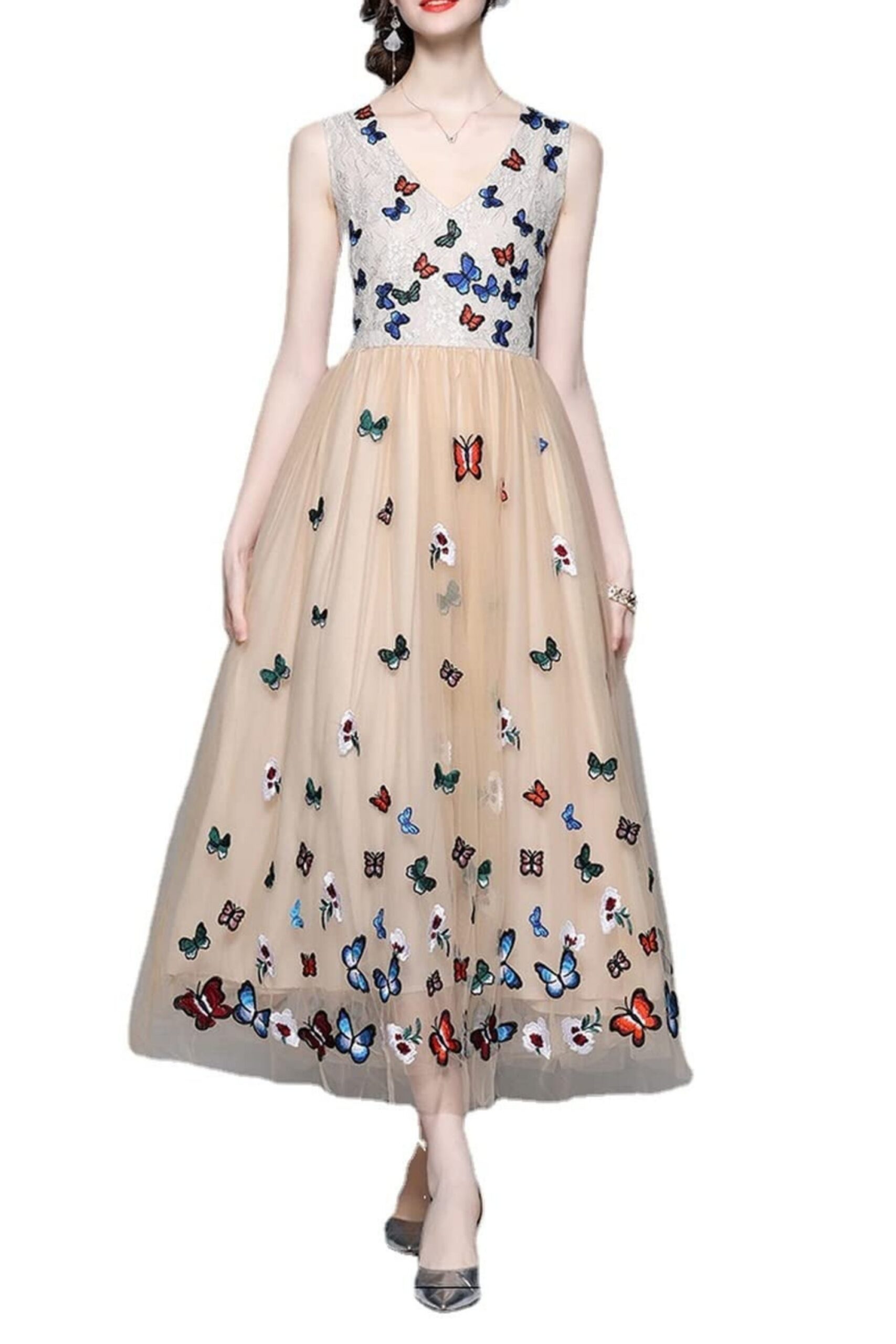 1_0c957bc0-2c16-4a92-8d1d-ab7a0efce441 BUTTERFLY LACE MIDI DRESS, BEIGE, ELEGANT OCCASION