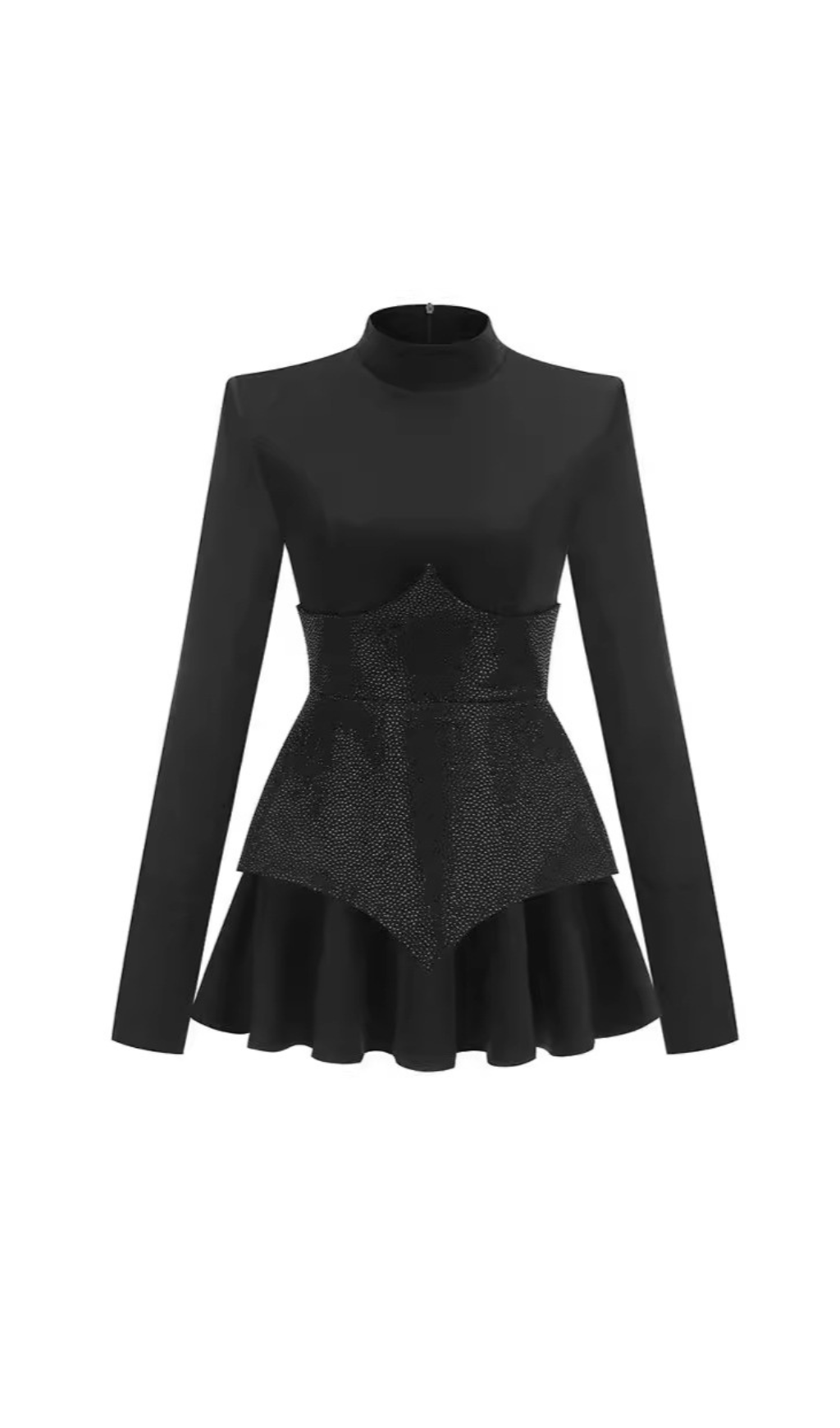 BLACK LONG SLEEVE MINI BODYSUIT FOR NIGHT OUT