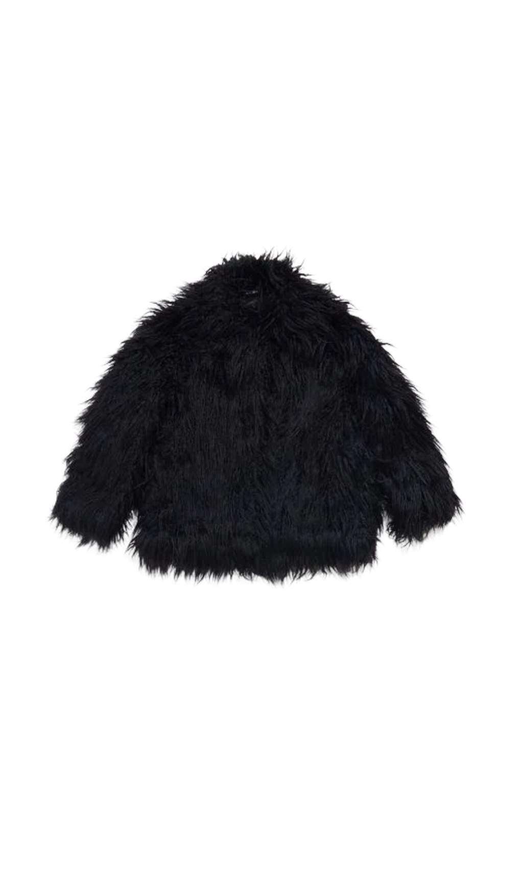 SHORT BLACK FUR COAT FOR PARTY STYLE
