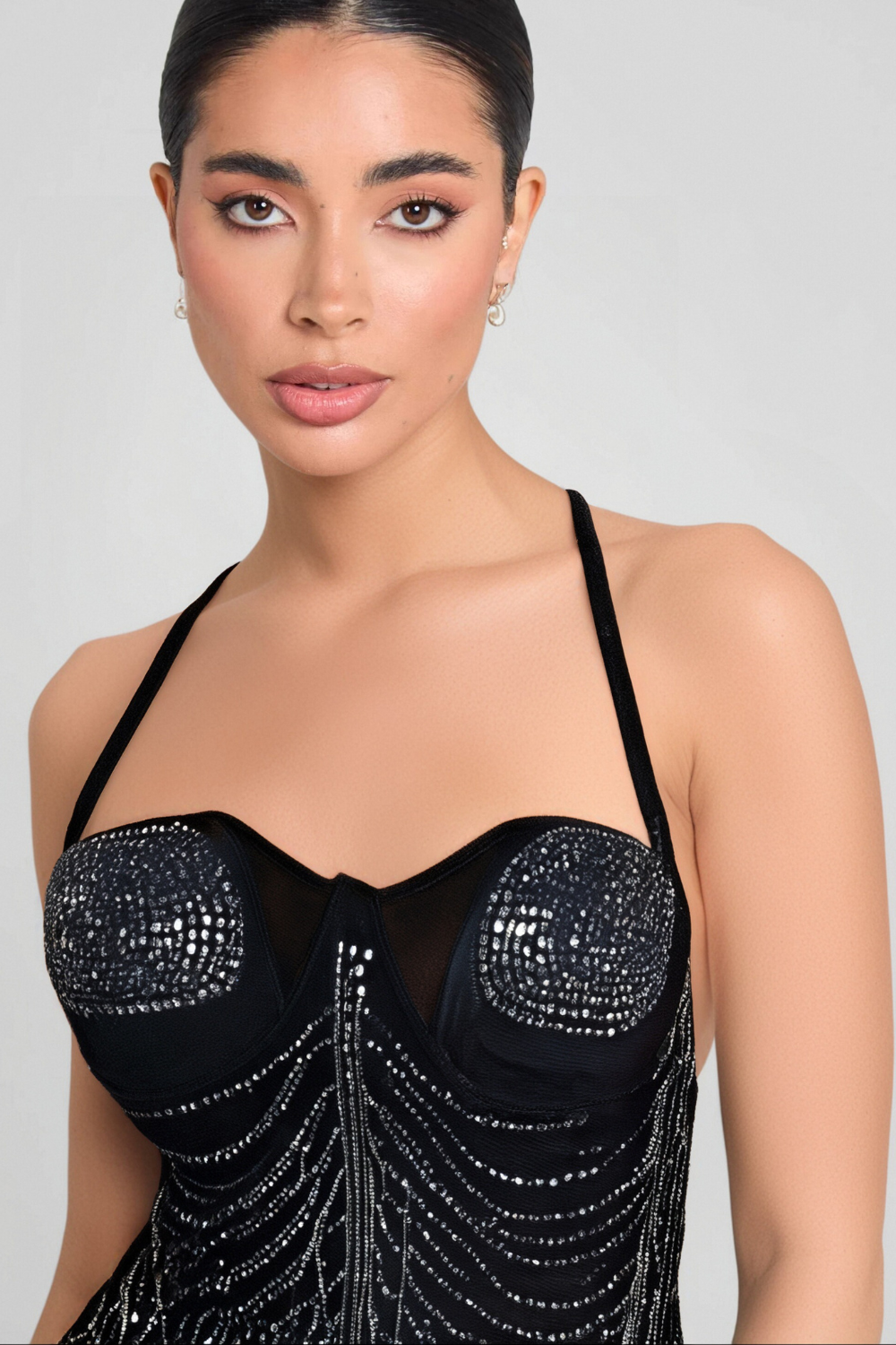 RHINESTONE MESH COCKTAIL DRESS, SILHOUETTE