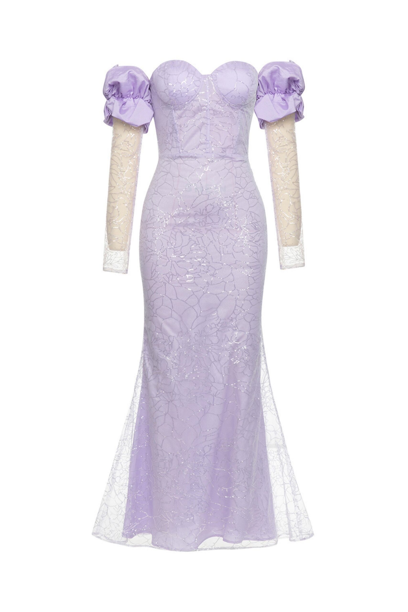GLITTER PURPLE MERMAID MAXI DRESS FOR FORMAL EVENTS