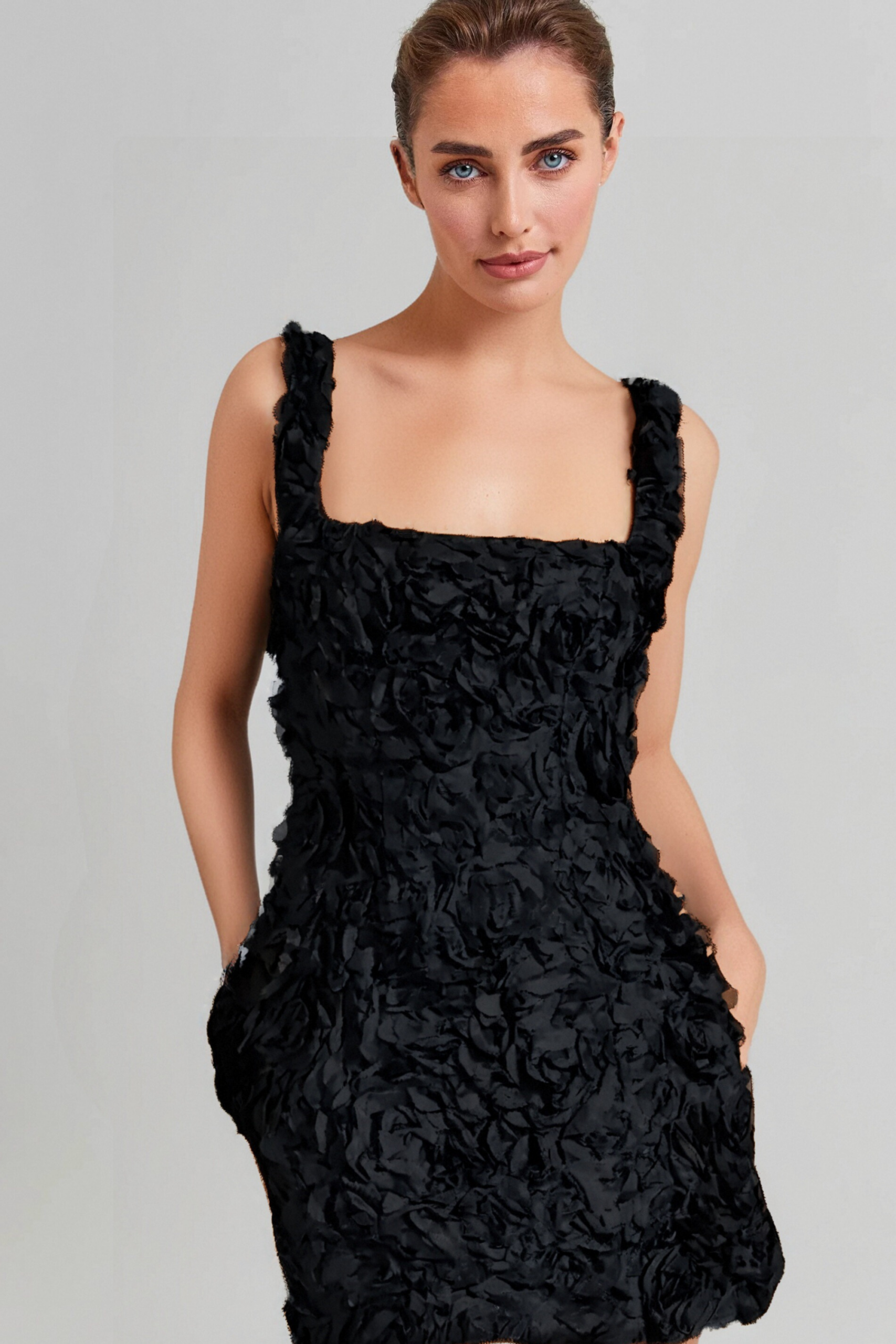 1_18ab8440-ede2-4da3-b13e-8fd04ebb1e0f BLACK FLOWER MINI DRESS FOR PARTY