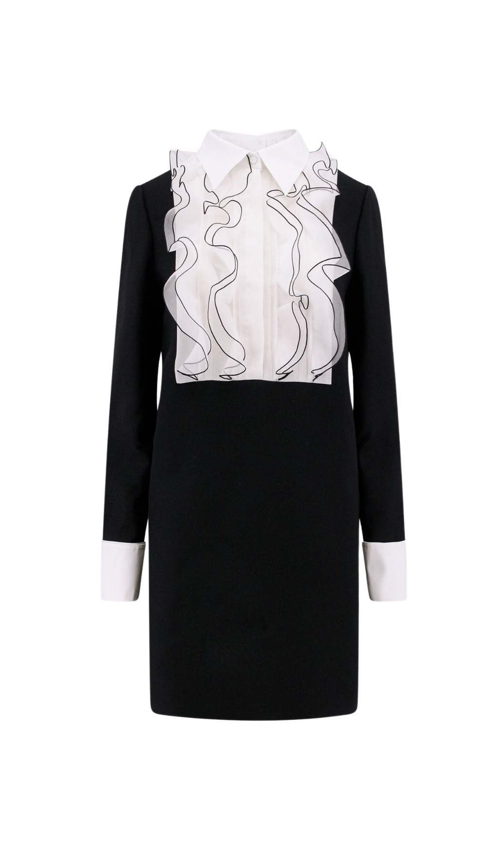 TWO-TONE RUFFLE MINI DRESS FOR PARTY
