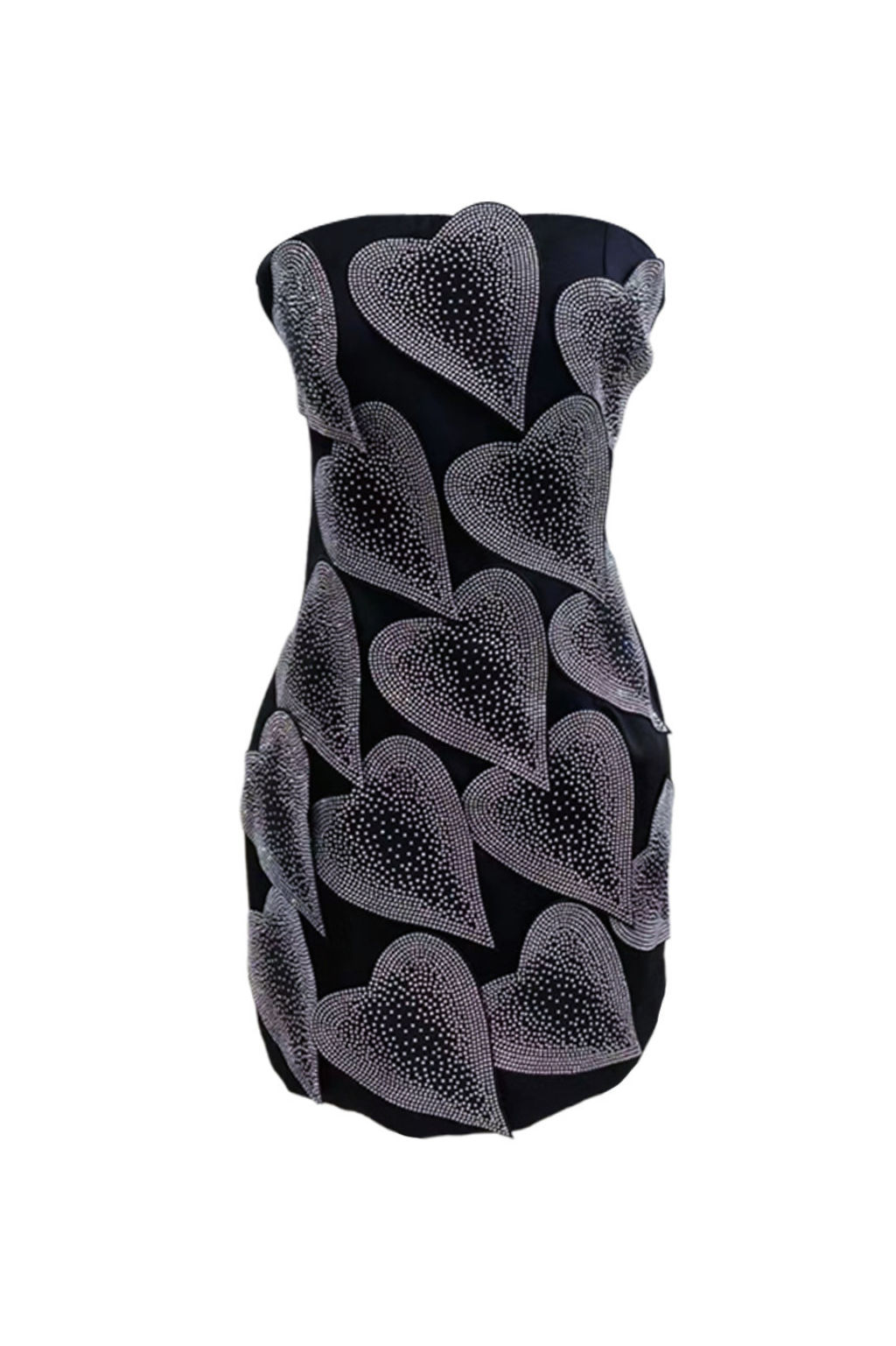 CRYSTAL LEAF MINI DRESS BLACK COCKTAIL PARTY