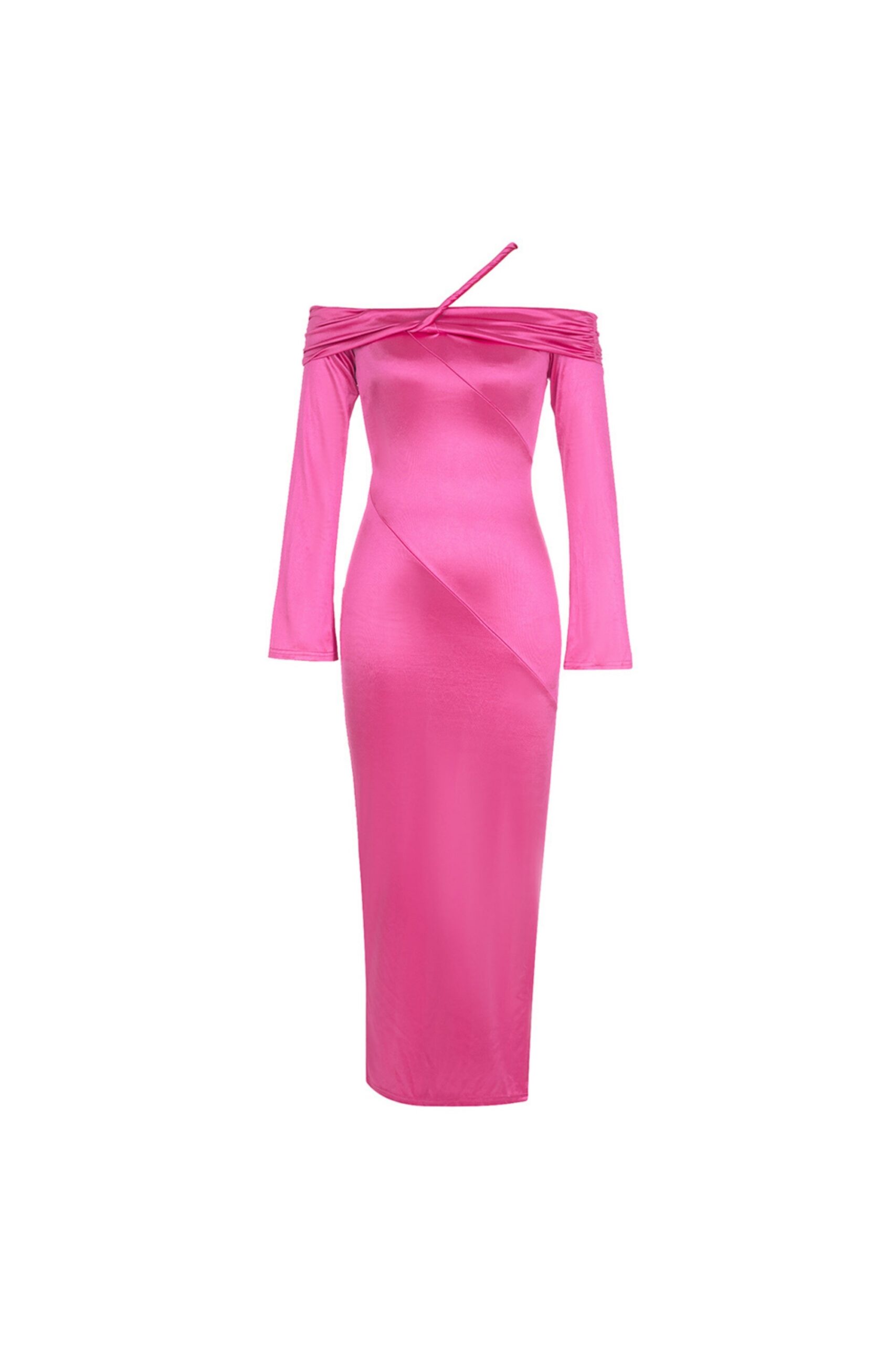 PINK STAIN SPLIT MAXI DRESS FOR PARTY