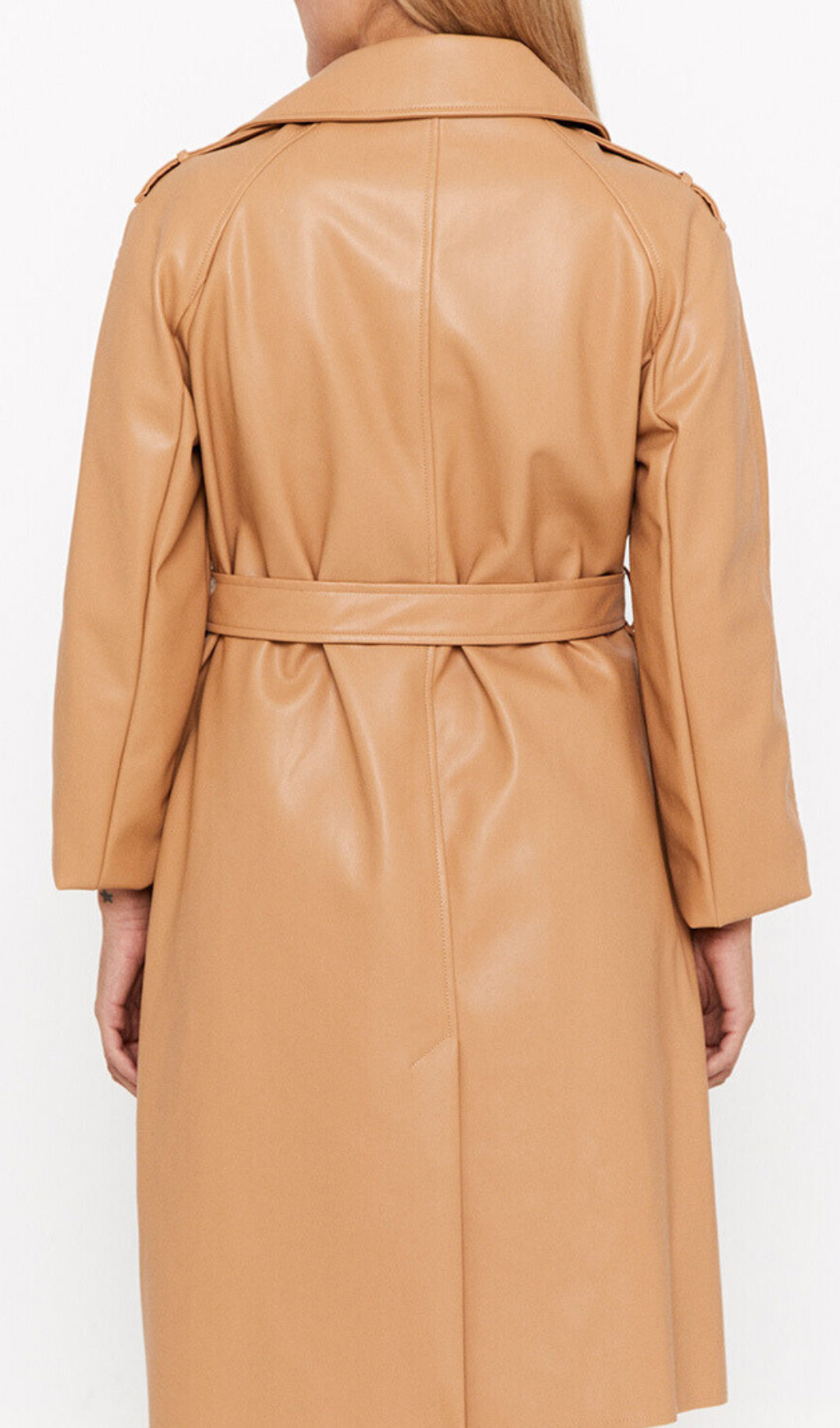 1_23d187b8-cea4-4c46-87db-127079e4997a FAUX LEATHER DOUBLE-BREASTED COAT, BROWN YELLOW, AUTUMN
