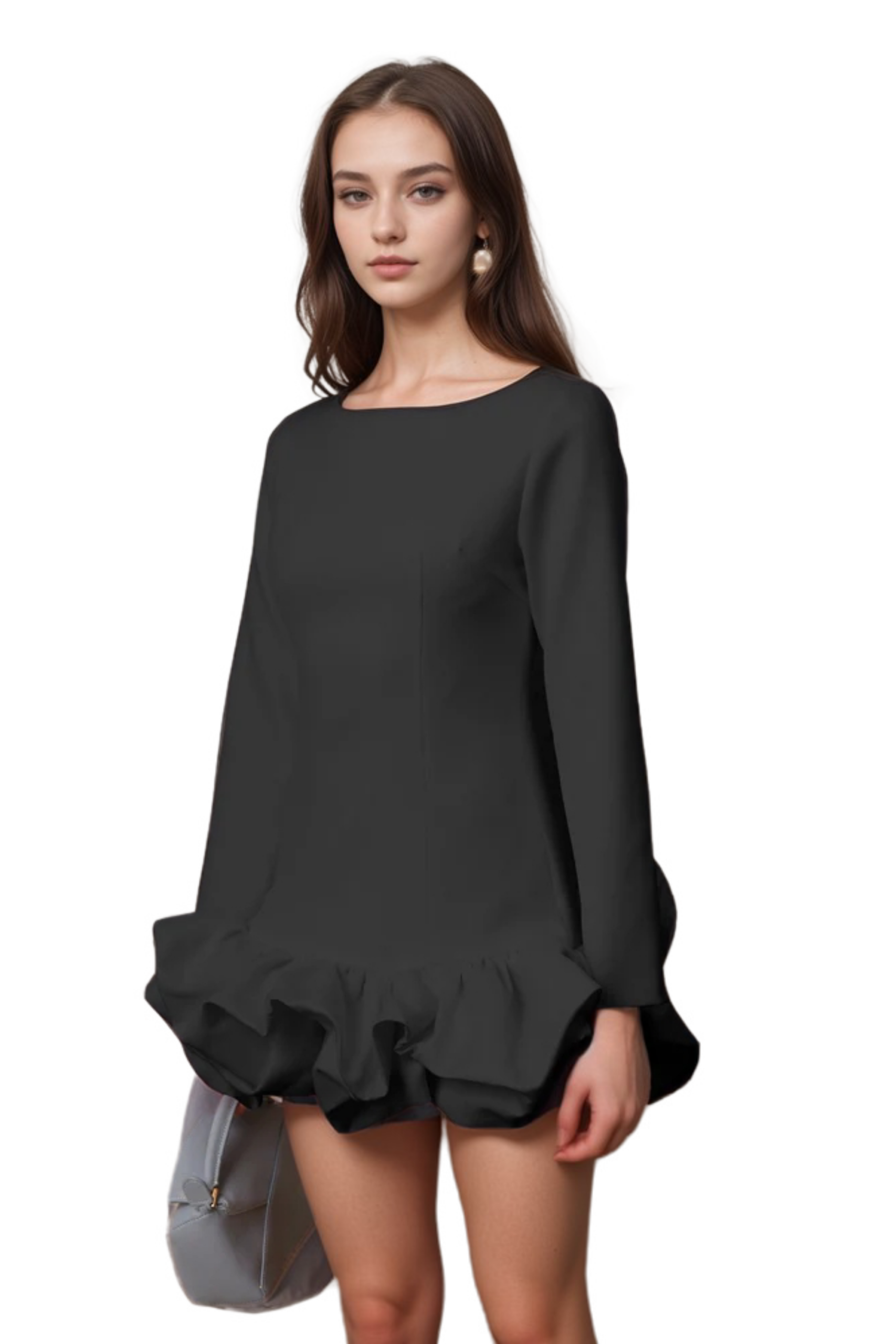 ELODIE BUBBLE MINI DRESS, BLACK COCKTAIL