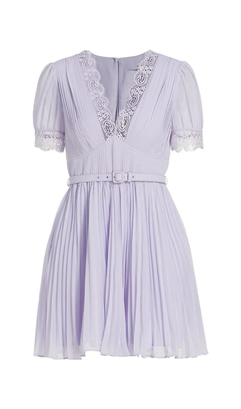 LAVENDER PLEATED CHIFFON MINI DRESS FOR PARTIES