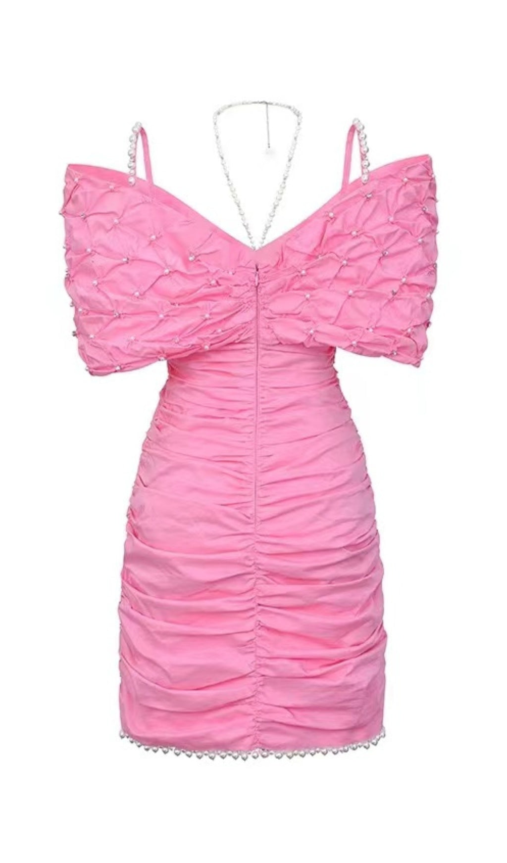 PEARL BOWKNOT MINI DRESS FOR WEDDING GUEST