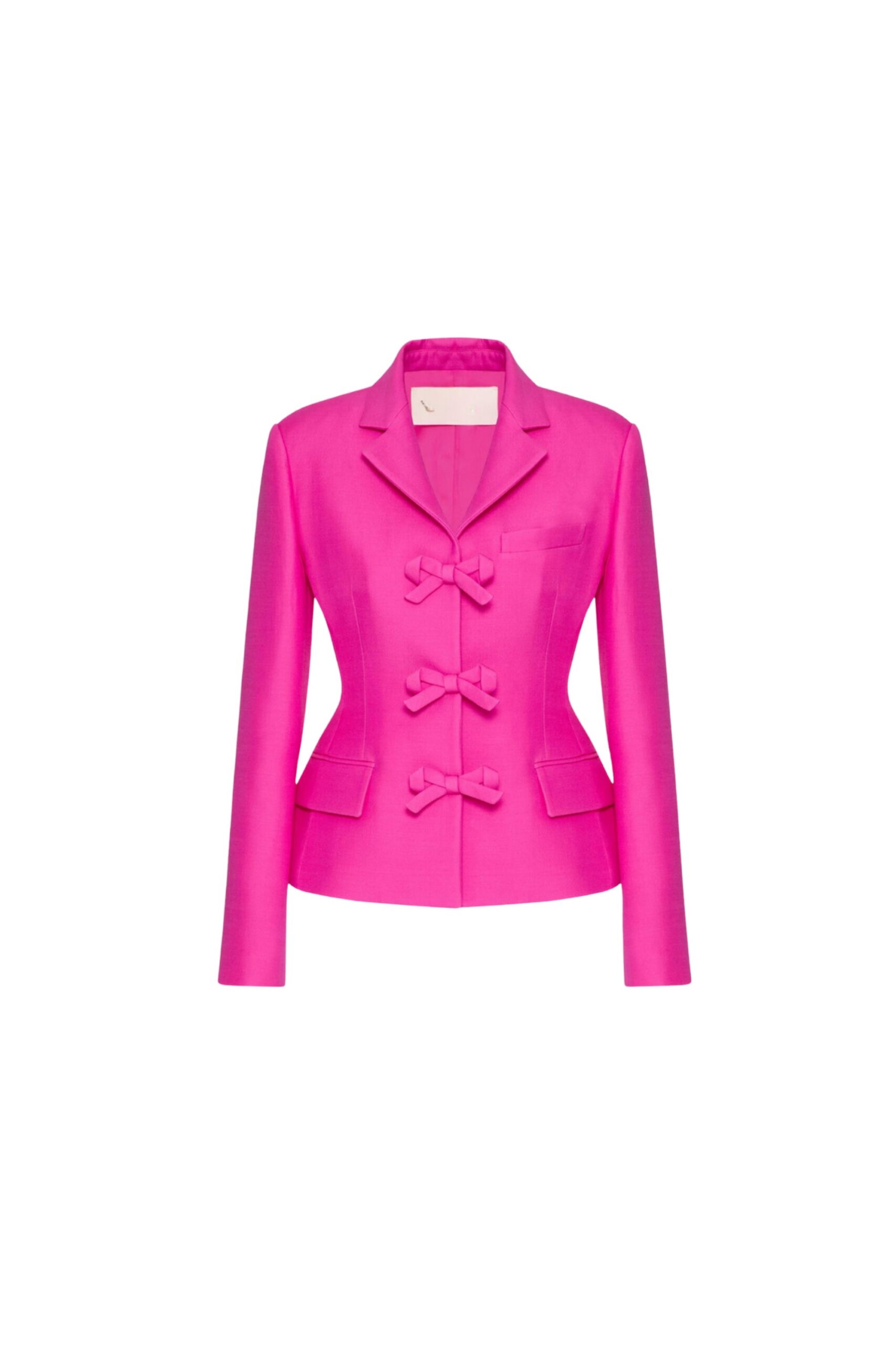 YURI PINK CREPE BLAZER WITH BOW DETAIL