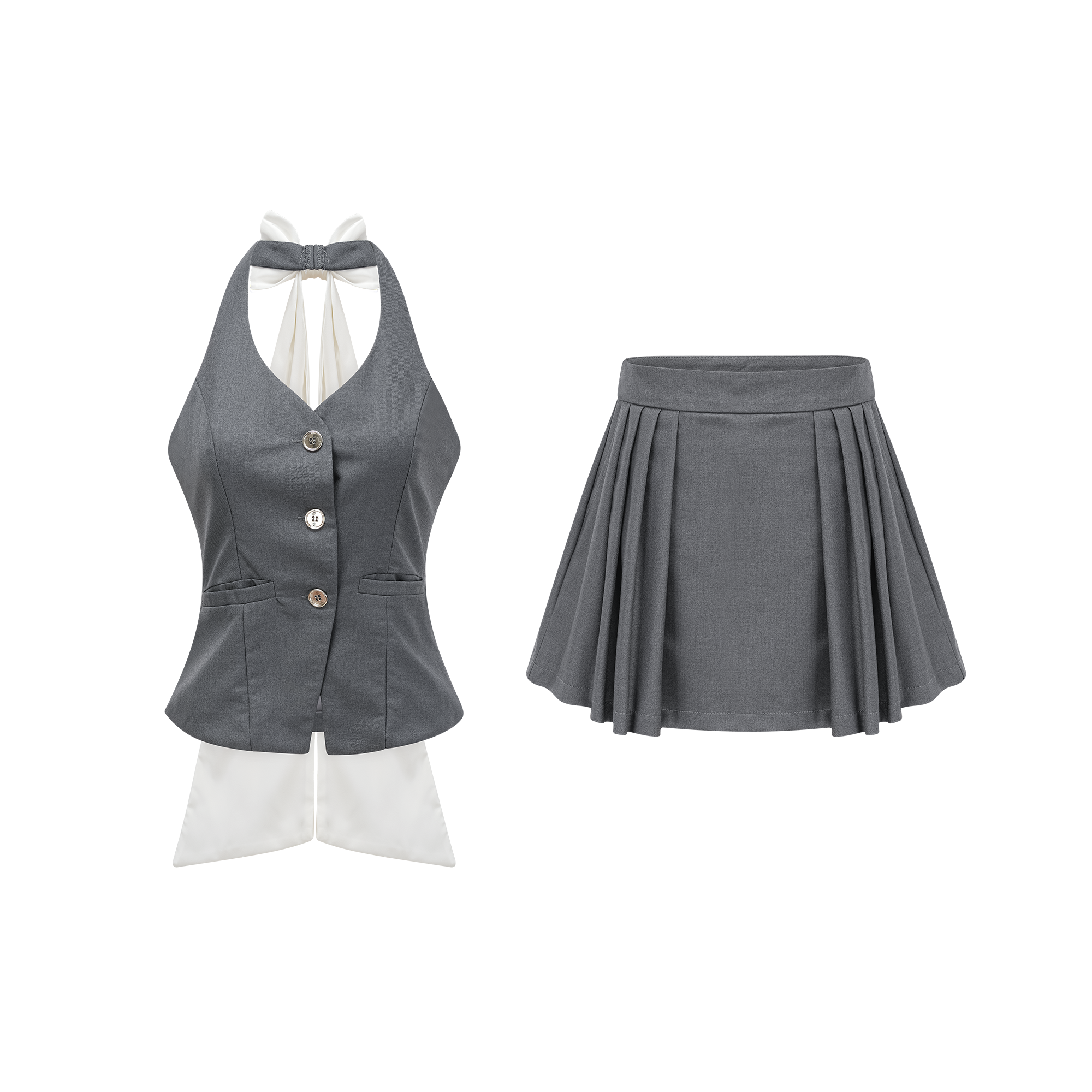 BONITA BOW SET: MATCHING TOP & SKIRT FOR PARTIES